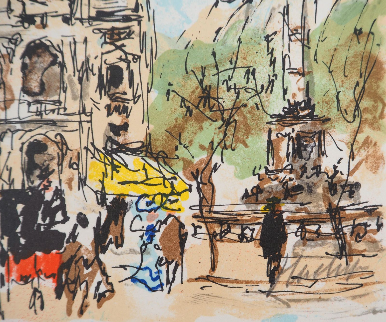 Urbain Huchetparis : Opera Square   Original Lithograph Handsigned And Numbered1980 photo vinterior