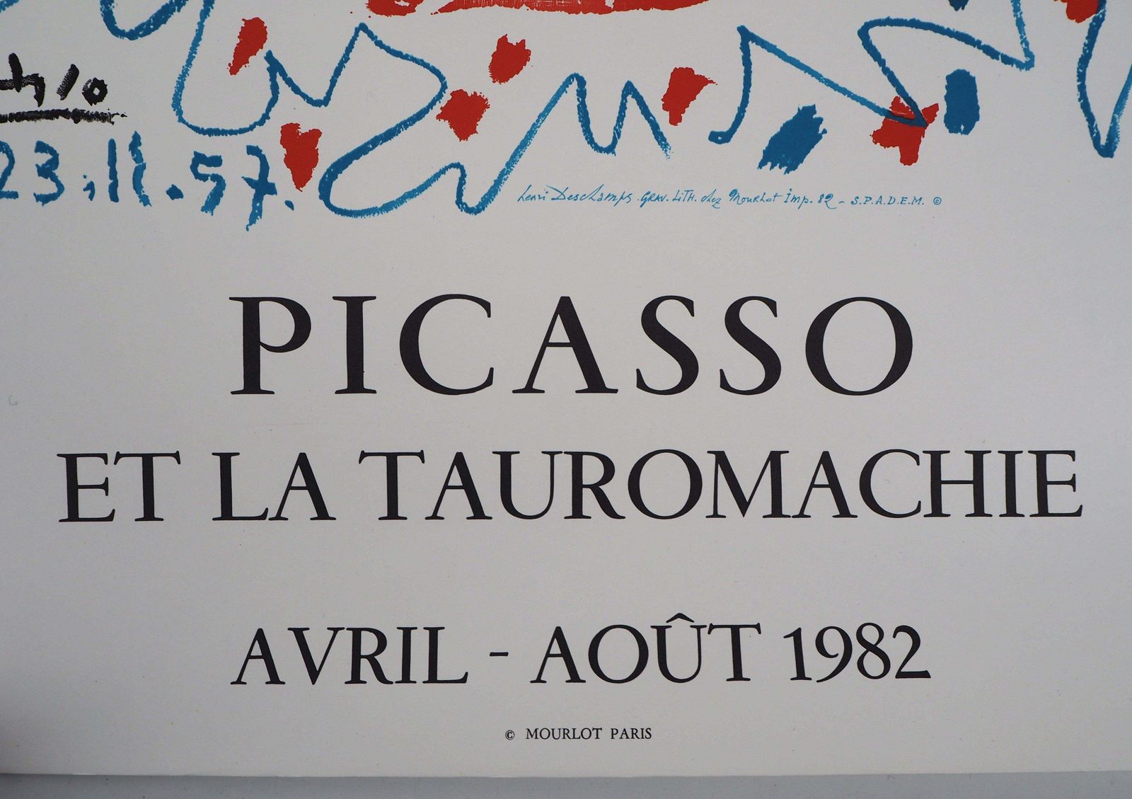 photo furniture Bullfight, The Arena   Vintage Lithograph Exhibition Poster # Mourlot1982