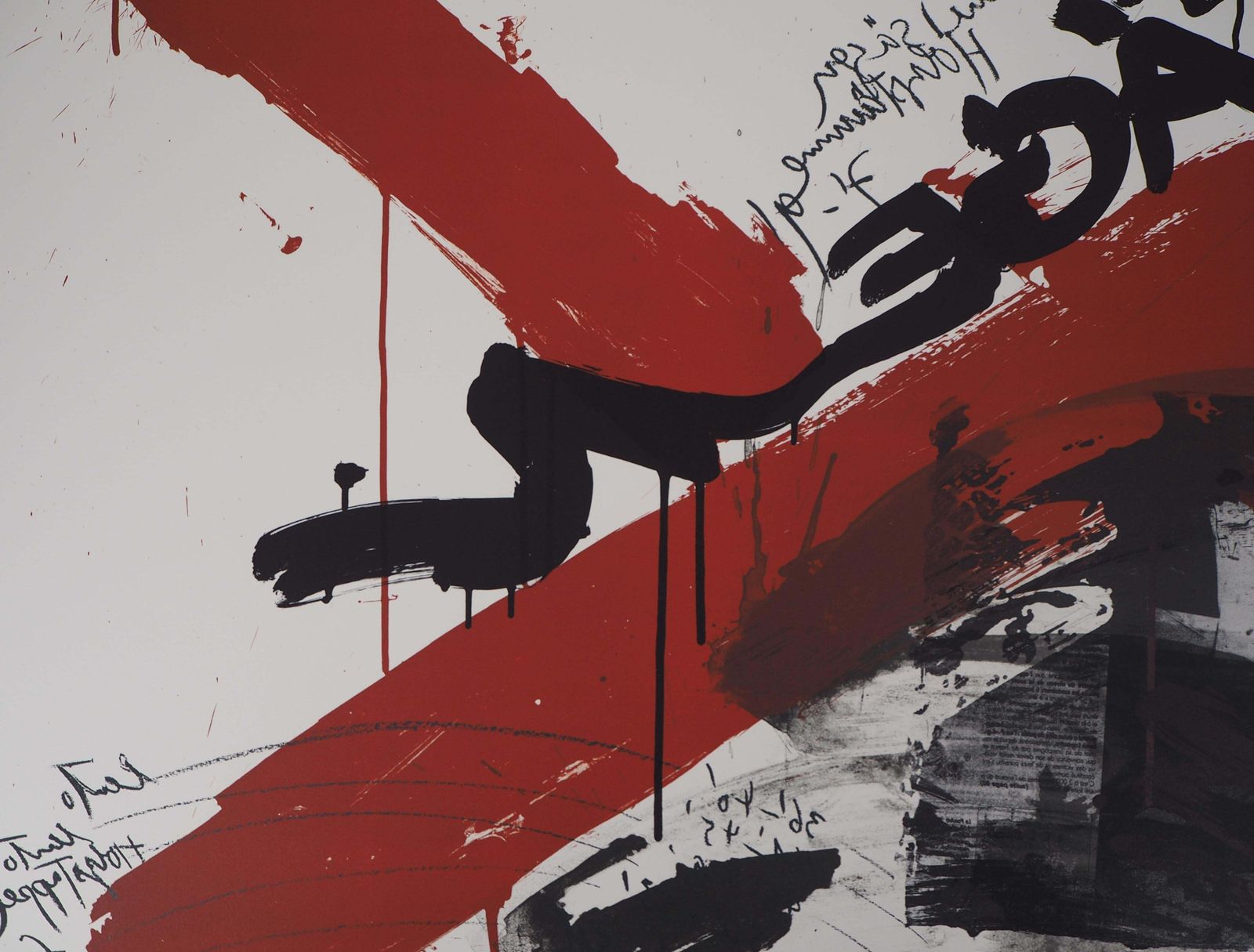 Wolf Vostellthe Scream,  The Accident   Original Handsigned Lithograph   Ltd 85 Cop (Fluxus)1990 photo 425.0