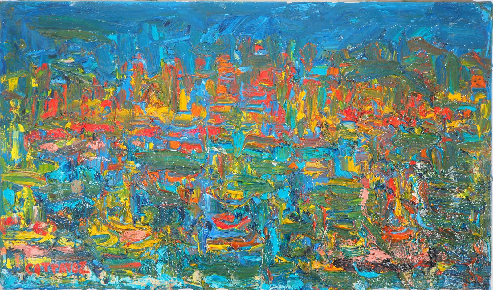 André Cottavoznight In Saint Tropez Harbor   Original Oil Painting, Signed
