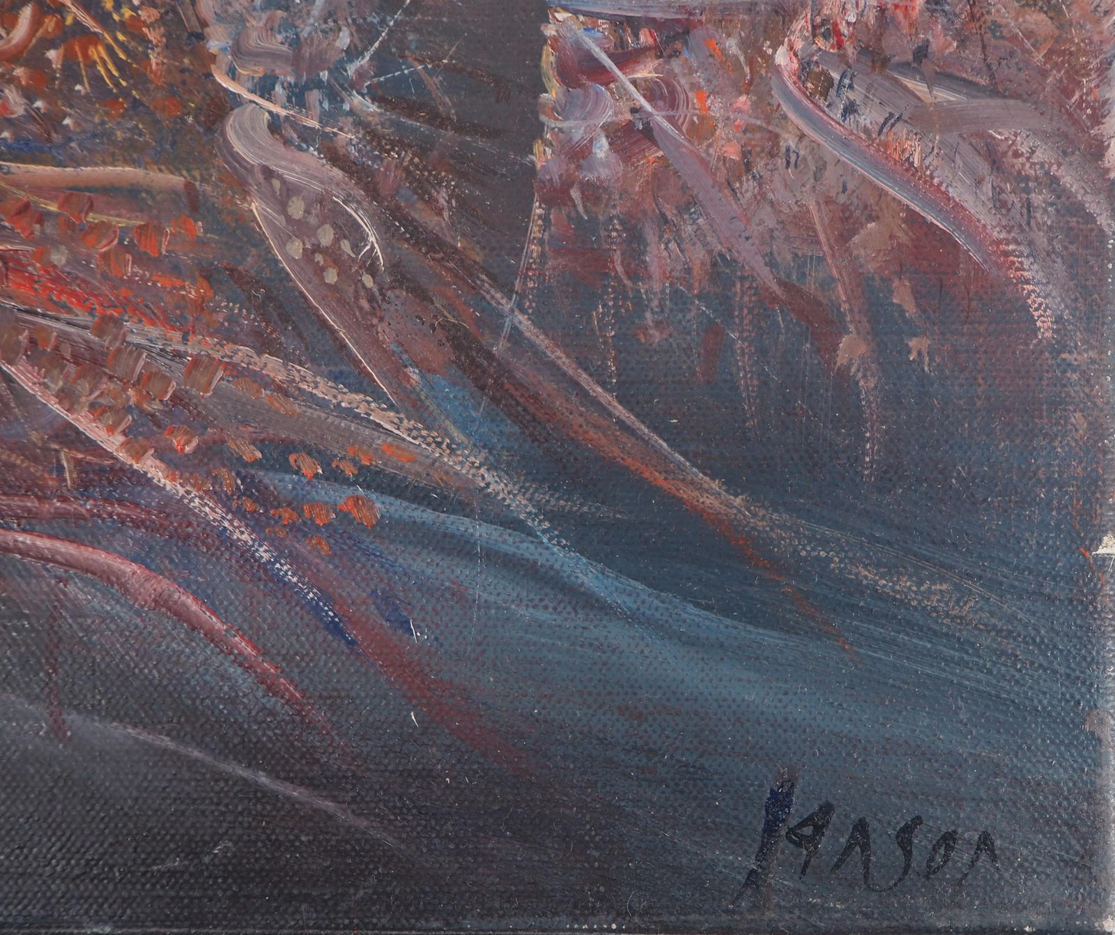 Marc Jansonsurrealist Landscape   Original Oil On Canvas, Handsigned photo furniture