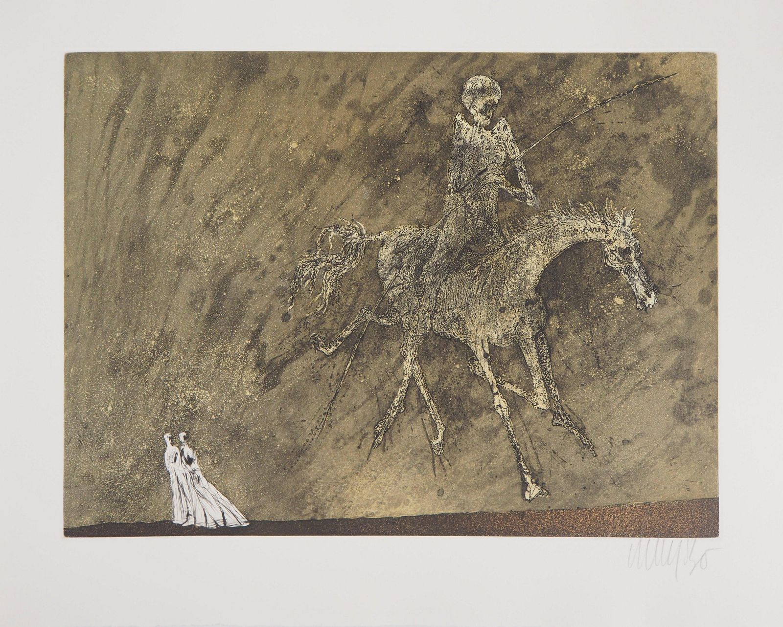 Lars Booneiric Horserider, 1975   Original Handsigned Etching1975 photo Art