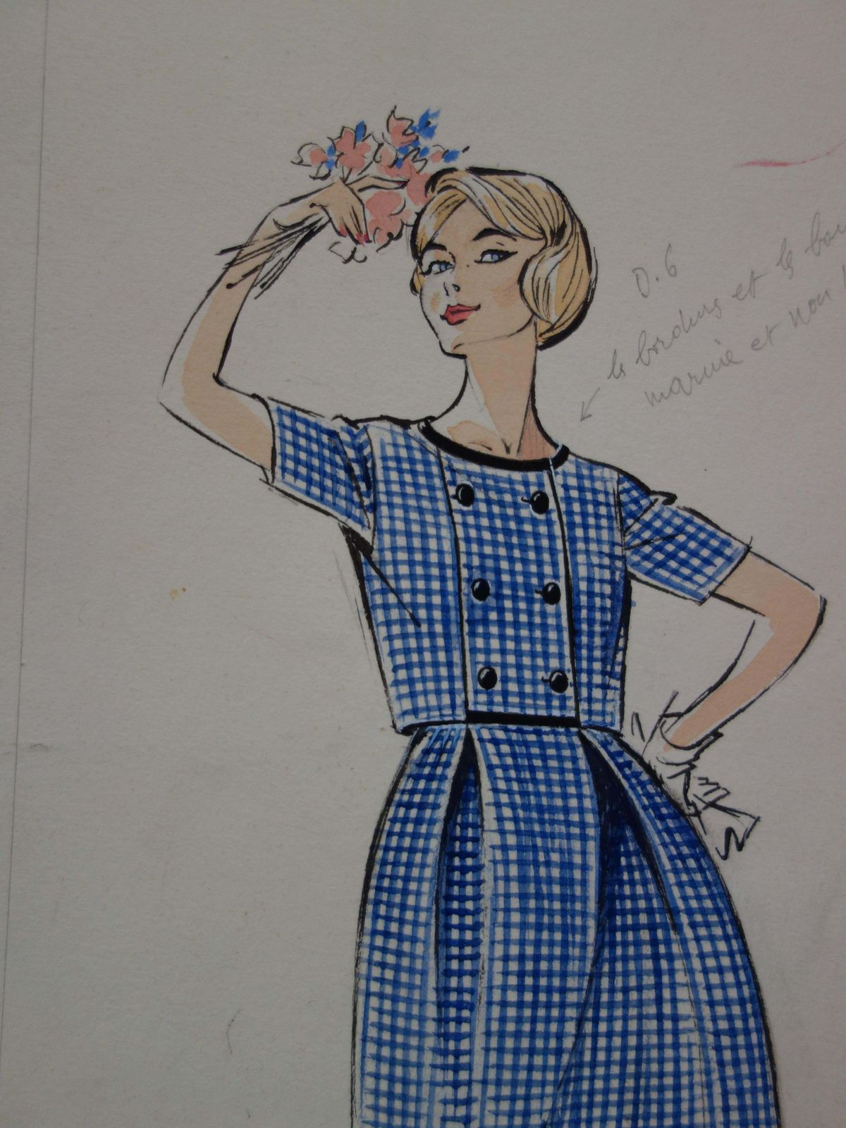 Rosy Andreasi Verdiermode Drawing : Elegant Short Dresses   Original Watercolor & Gouache Drawing photo 340.0