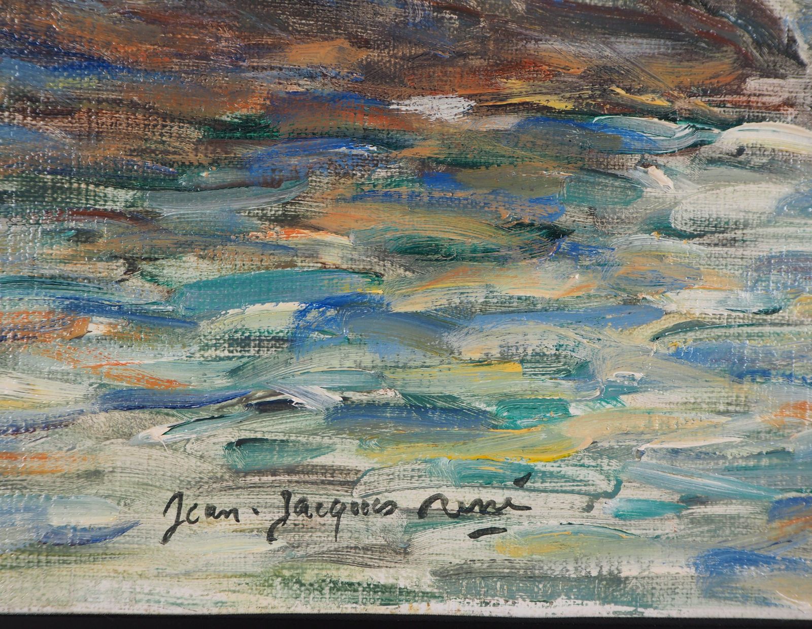Jean Jacques Renesailings In Havre   Oil On Canvas Hansigned photo for sale