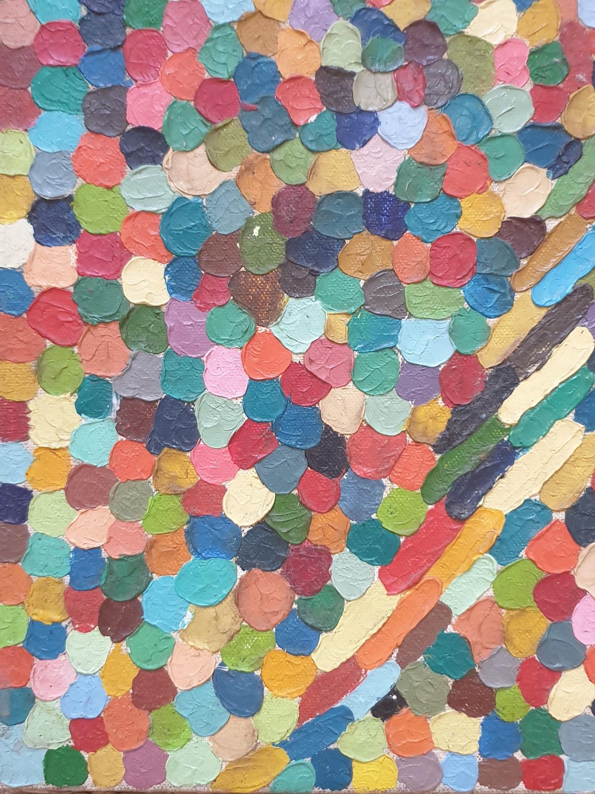 Unknown'spirit Of Ecstasy', French Mid Century Pointillist Oil On Canvas. photo Art