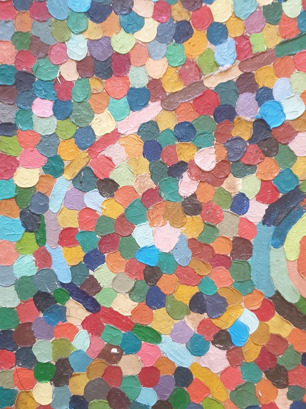 photo for sale Unknown'spirit Of Ecstasy', French Mid Century Pointillist Oil On Canvas.