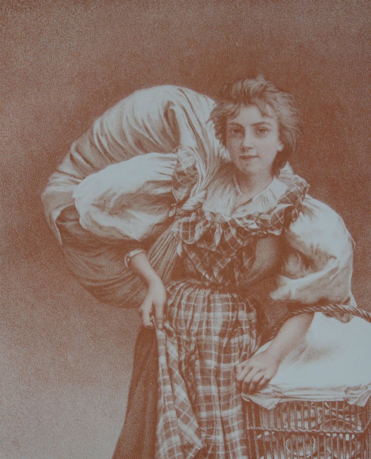 Camille F̩lix Bellangerthe Laundress   Original Lithograph   18971897 photo vinterior
