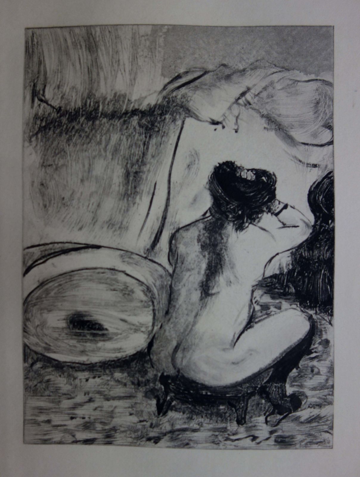 (After) Edgar Degaswhorehouse Scene : Prostitute Dressing Her Hair   Original Etching1935