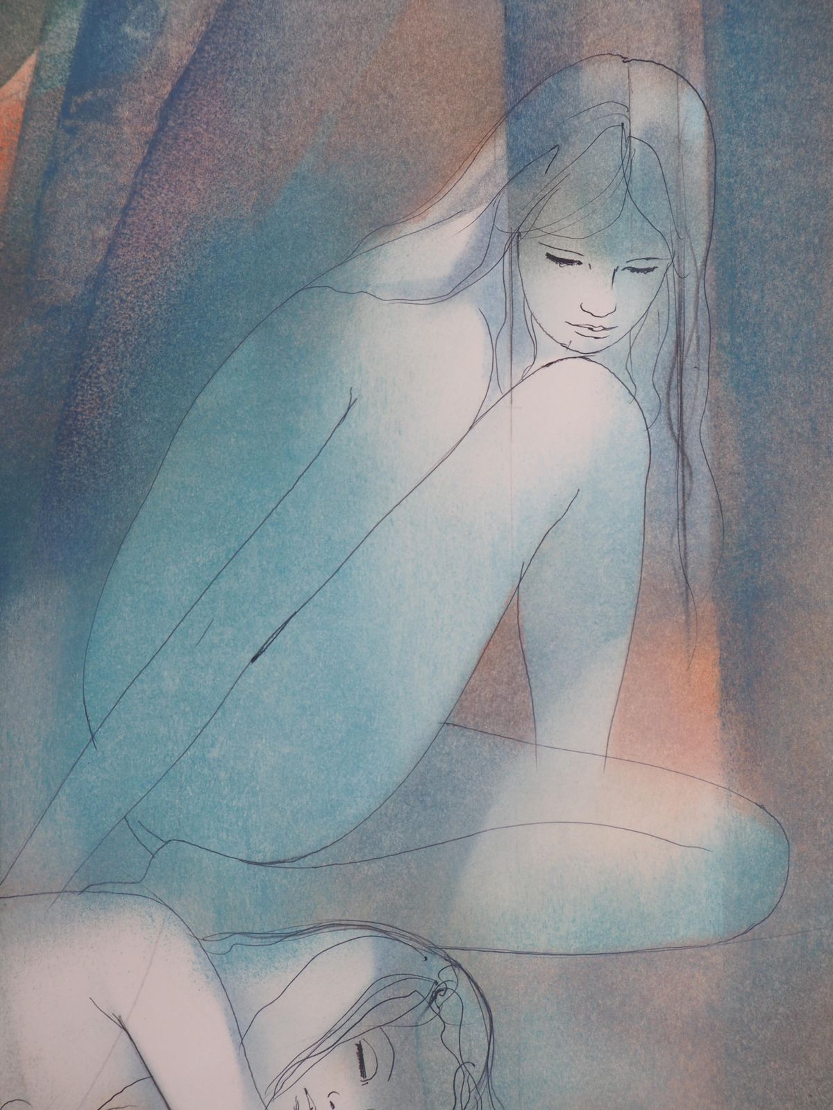 Jean Baptiste Valadiethree Ways To A Sensual Resting   Original Watercolor, Handsigned photo Art