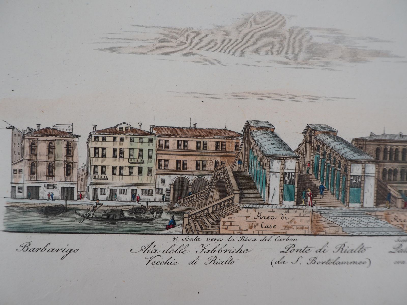 Dionisio Morettivenice, Rialto Bridge    Original Etching And Watercolor, 18311831 photo 255.0