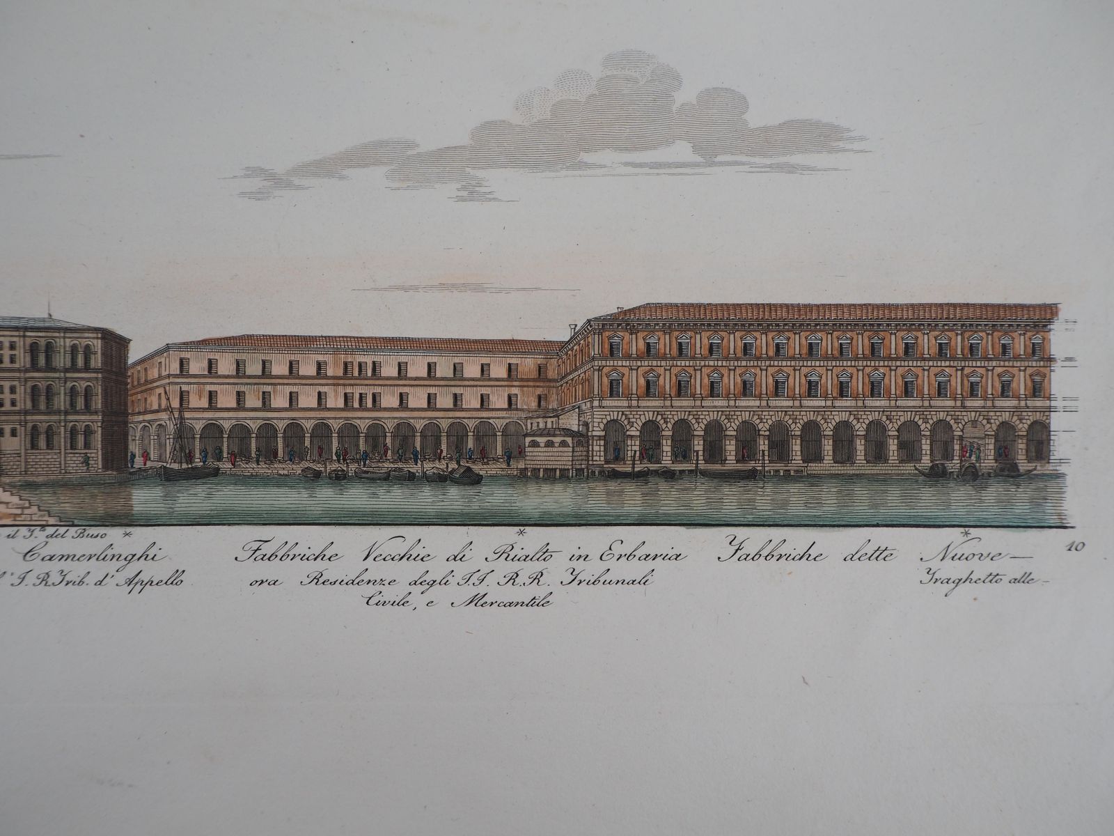 Dionisio Morettivenice, Rialto Bridge    Original Etching And Watercolor, 18311831 photo buy