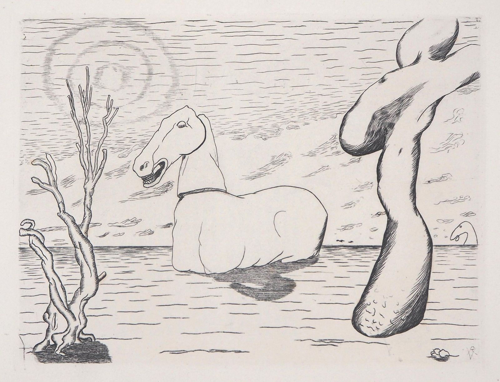 Roger Vieillardsurrealist Horse   Original Etching, 19461946