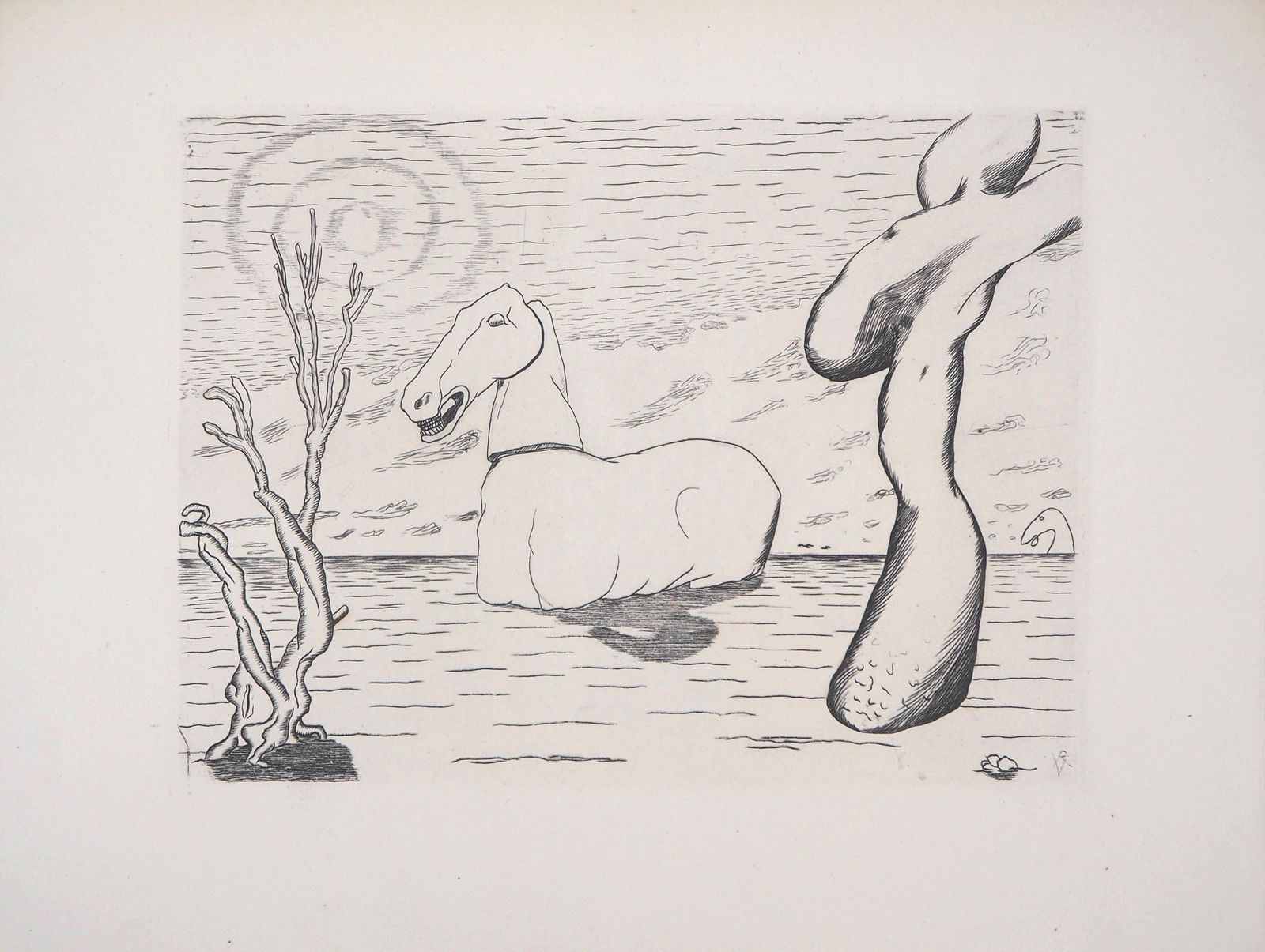 Roger Vieillardsurrealist Horse   Original Etching, 19461946 photo Art