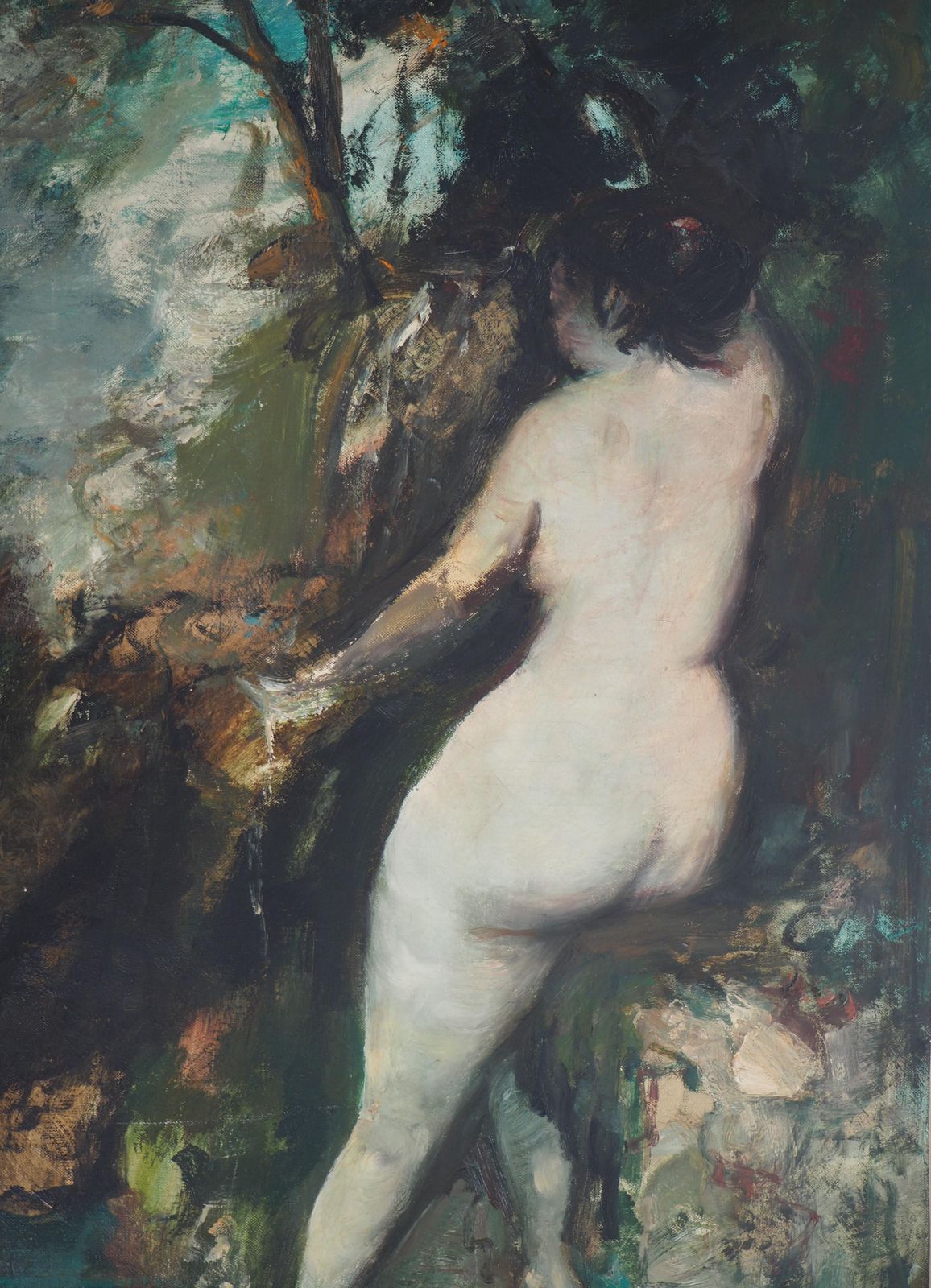 François Heaulménude Near The Source (Study After Courbet)    Original Oil On Canvas, Signed photo 1020.0