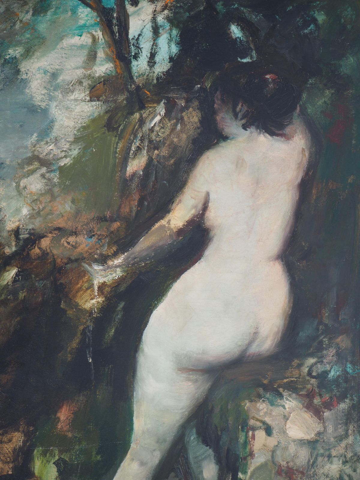 François Heaulménude Near The Source (Study After Courbet)    Original Oil On Canvas, Signed photo vinterior