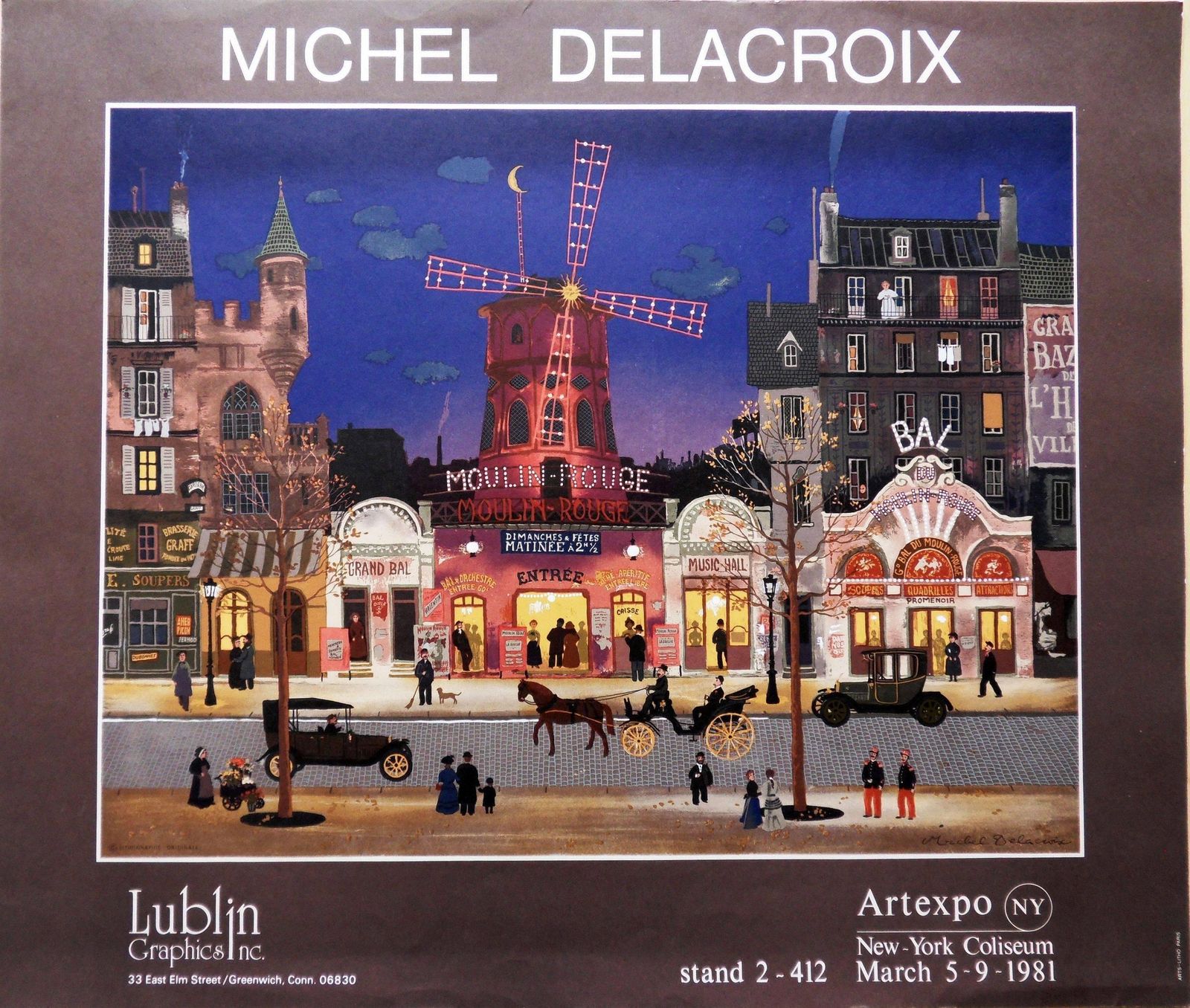 Michel Delacroixparis : Le Moulin Rouge   Lithograph Poster1981 photo for sale