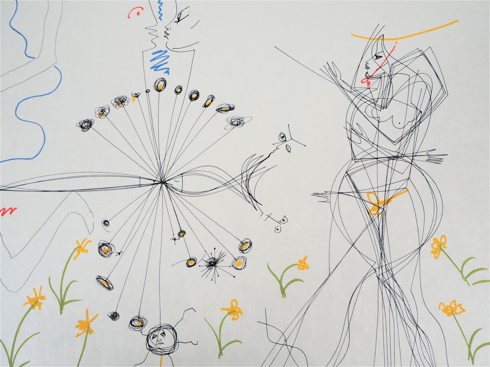 Jean Cocteaujean Cocteau And Raymond Moretti: Love Encounter   Original Hansigned Lithograph1973 photo Art