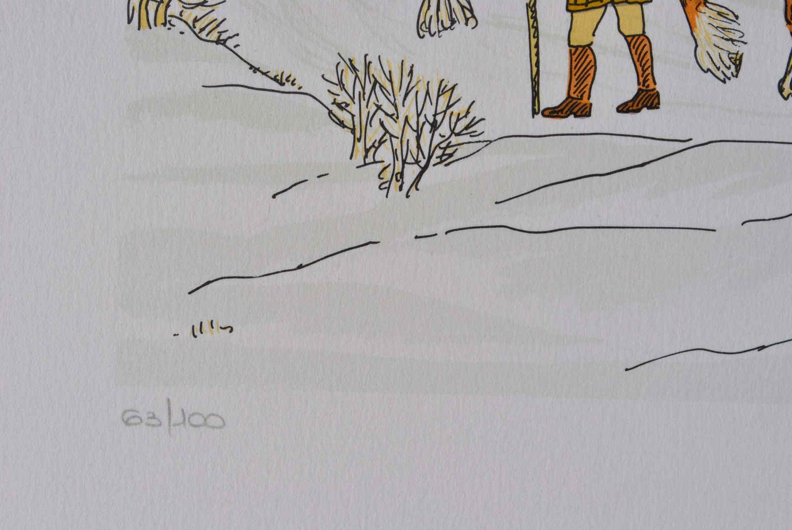 Vincent Haddelseyhorse :  Hitching In Winter   Original Lithograph, Handsigned & Ltd /1001974 photo 127.0