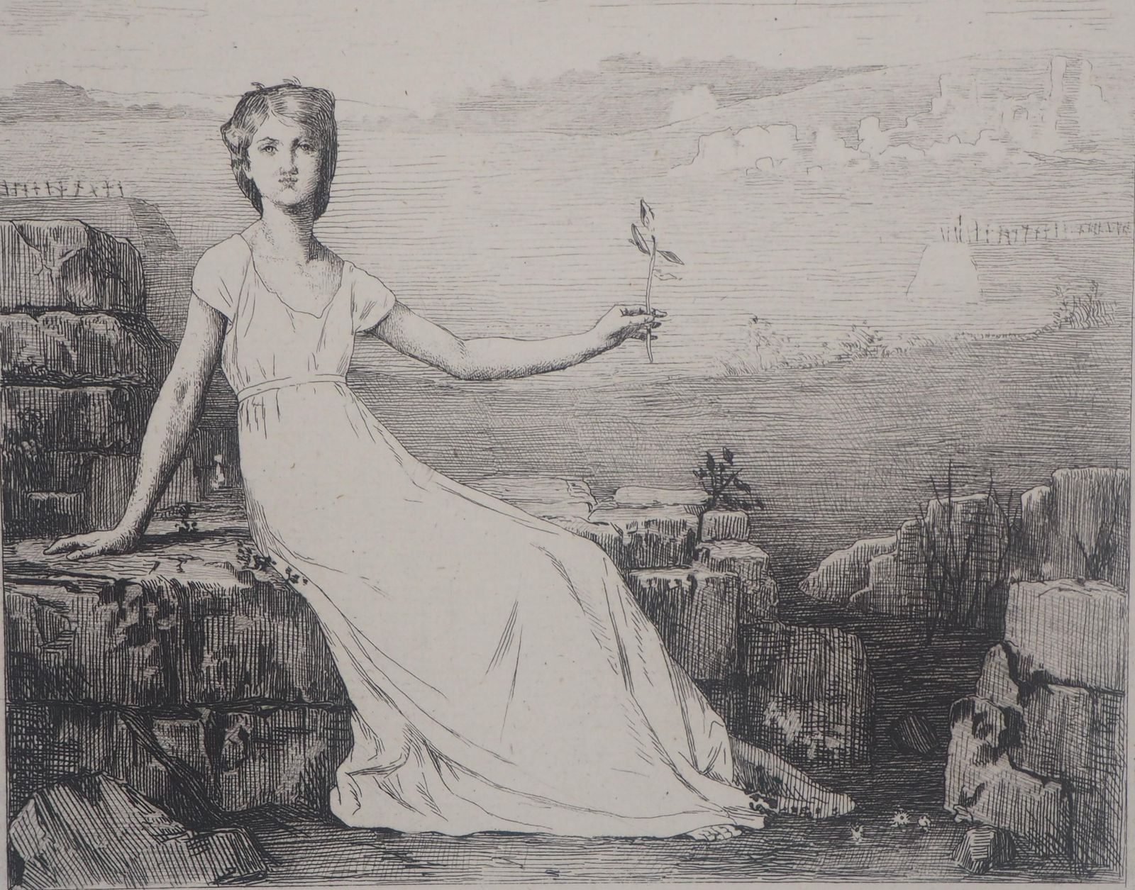 Hope   Original Etching   Ed. Durand Ruel, 18731873 photo Art