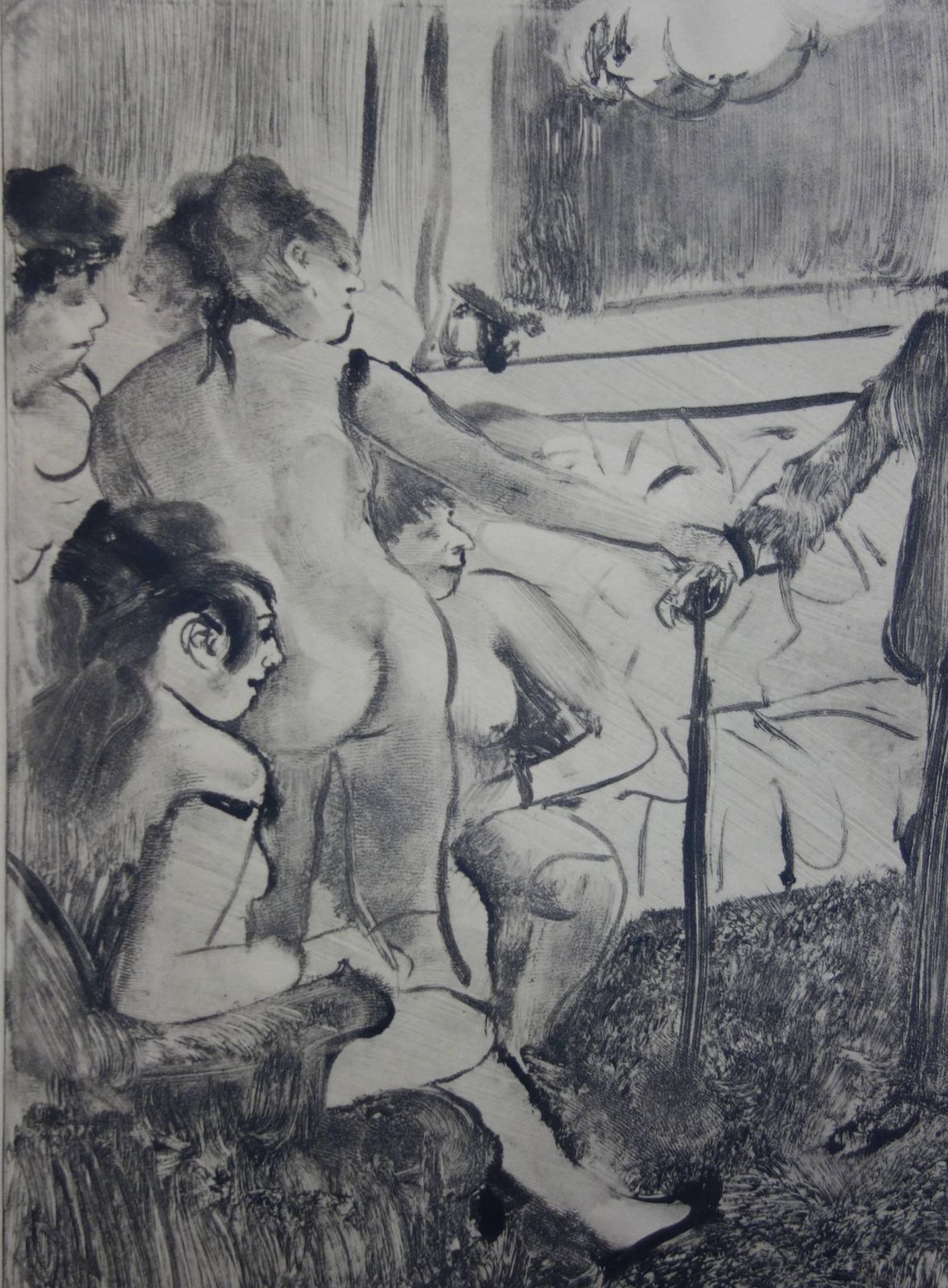 (After) Edgar Degaswhorehouse Scene : A Shy Client   Original Etching1935 photo Art