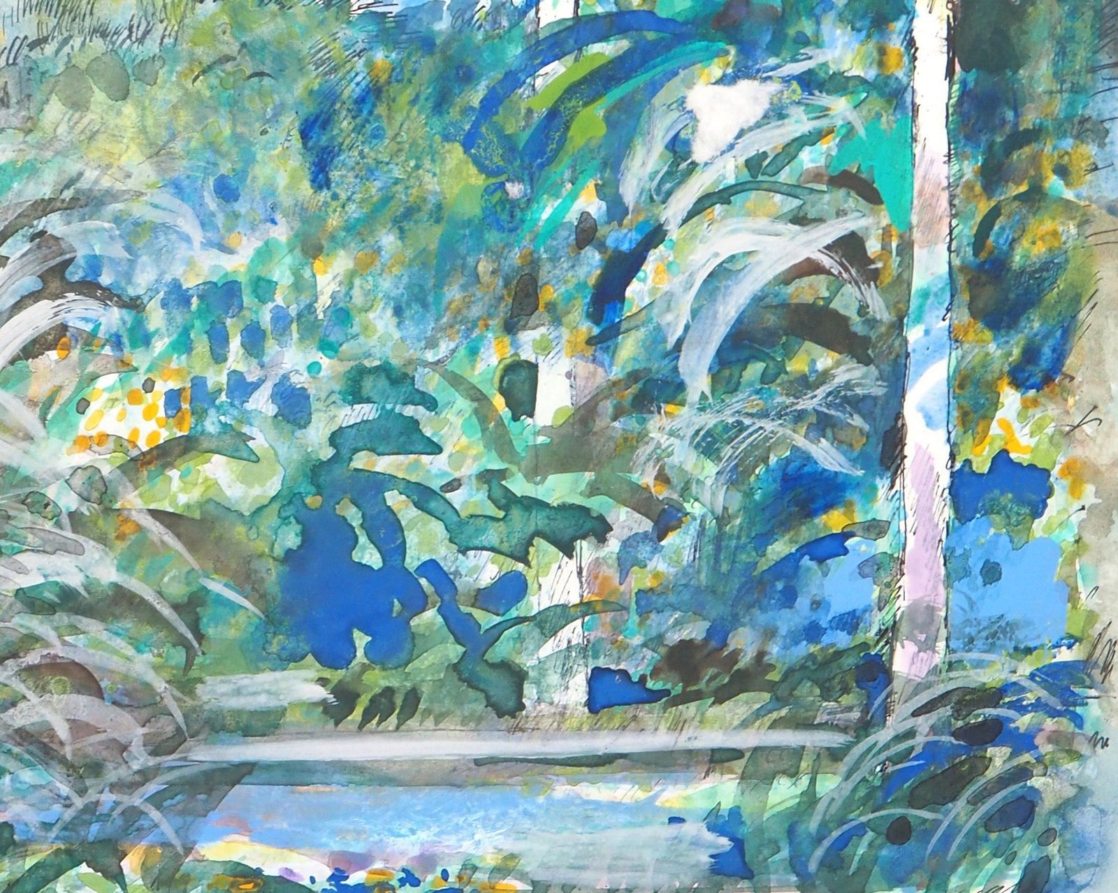 Maurice Genistropical Dream   Original Handsigned Watercolor, Gouache And Ink Painting photo 255.0