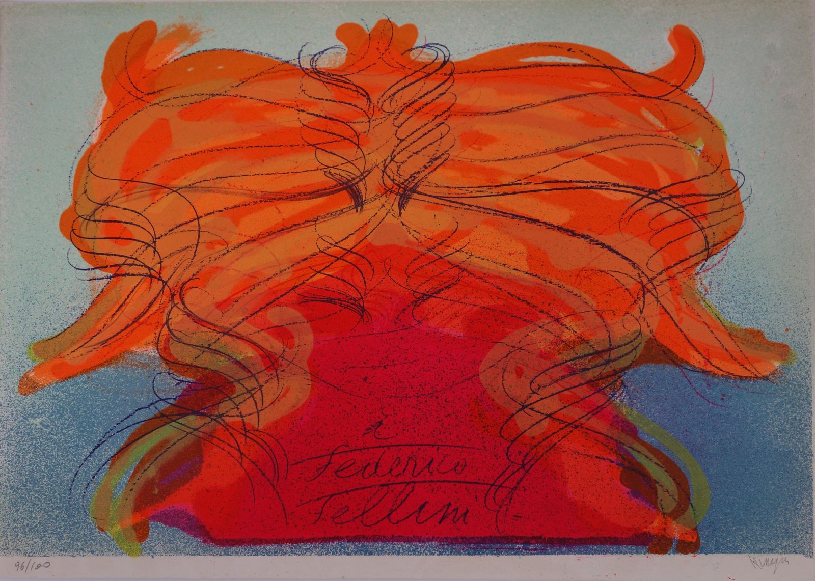 Jean Messagiermonument For Federico Fellini   Original Handsigned Lithograph   100 Ex1976