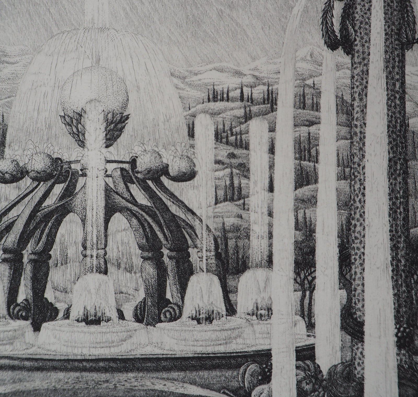 François Houtinversailles : The Fountains   Original Etching, Handsigned And Ltd To 45 Proofs1985 photo vinterior