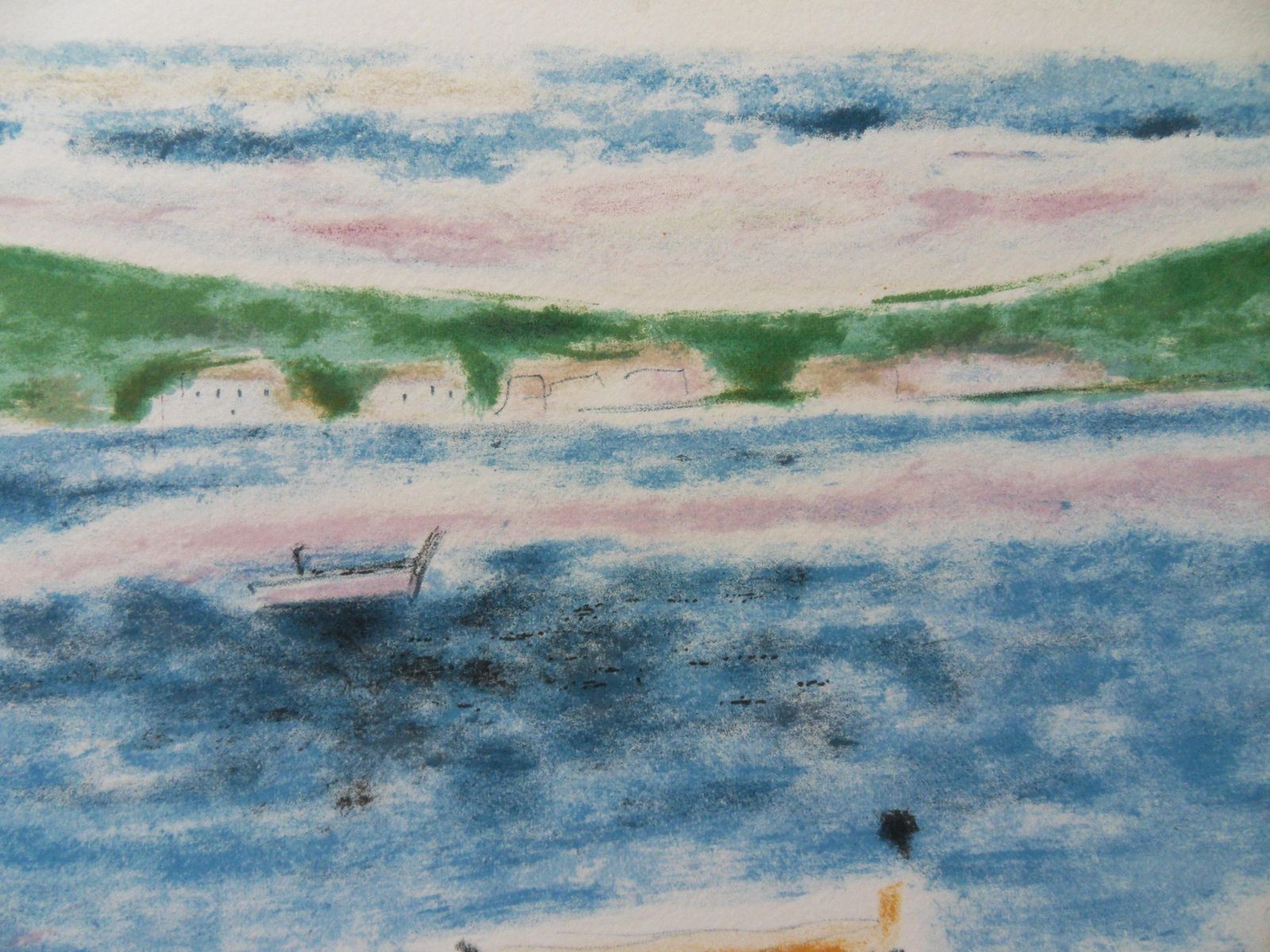 Jules Cavaillesswitzerland : View On The Lake   Original Lithograph, Handsigned photo for sale