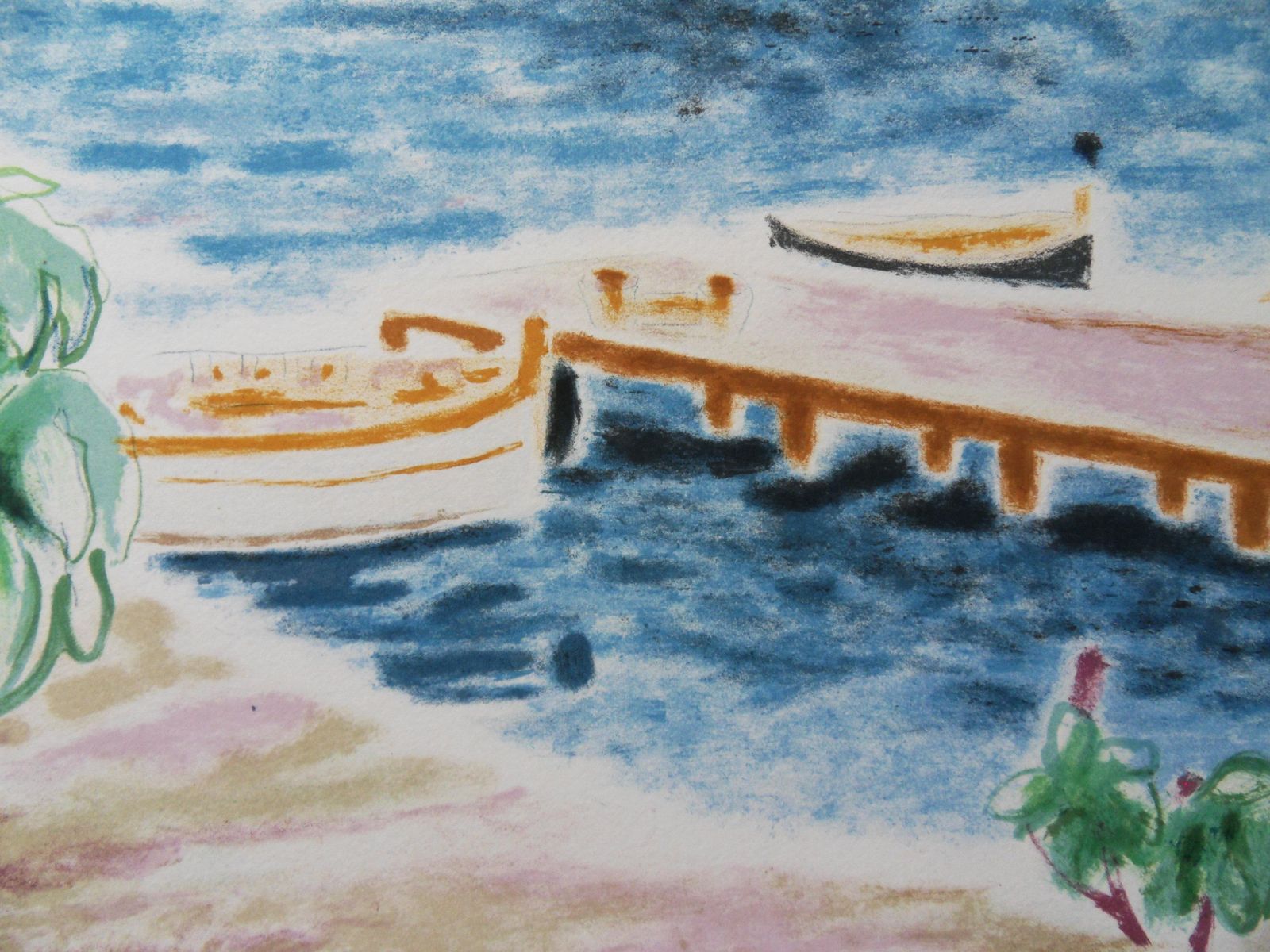 Jules Cavaillesswitzerland : View On The Lake   Original Lithograph, Handsigned photo Art