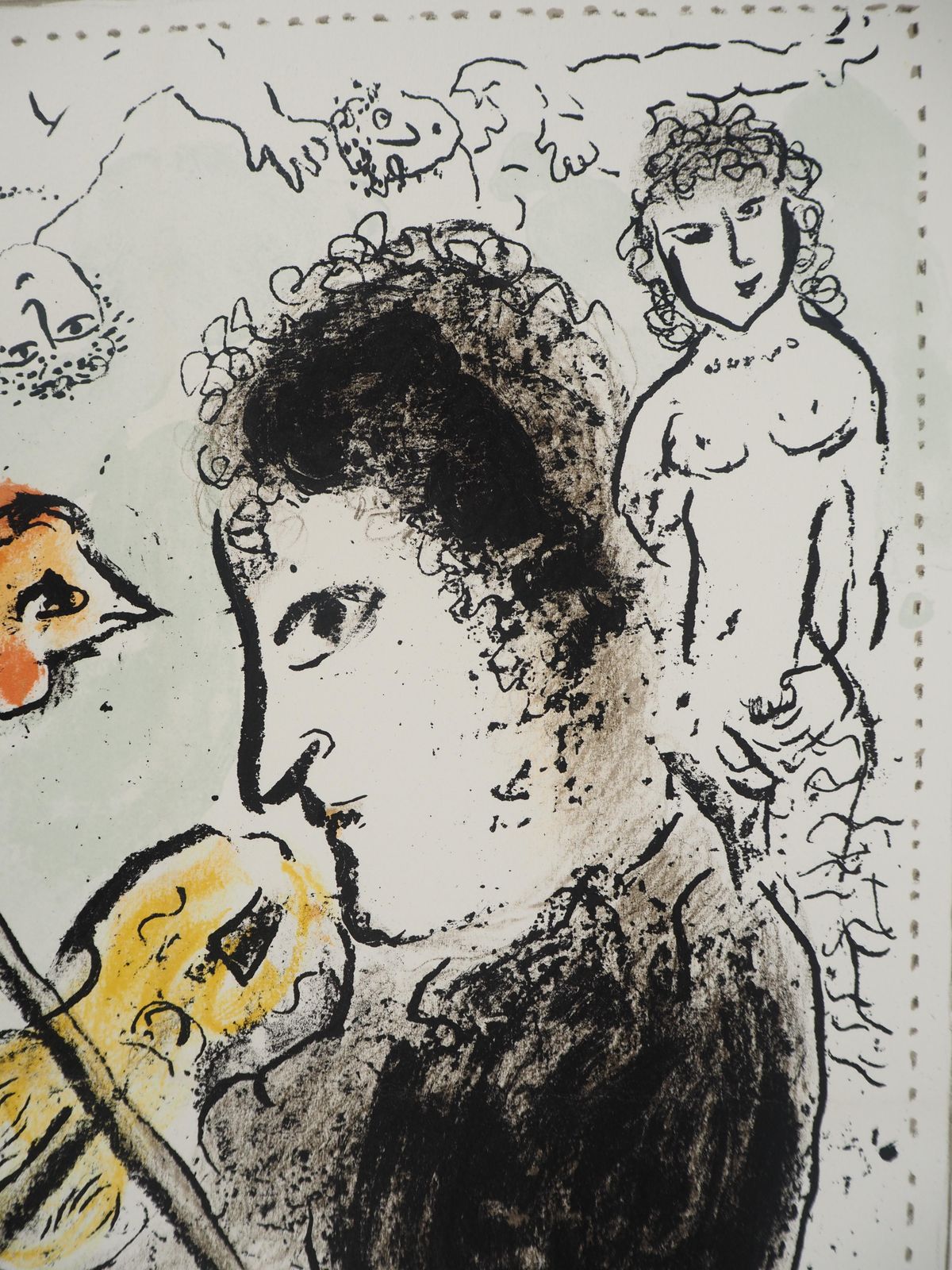Marc Chagallviolin Player With A Rooster   Original Lithograph (Mourlot #1000)1982 photo 1360.0