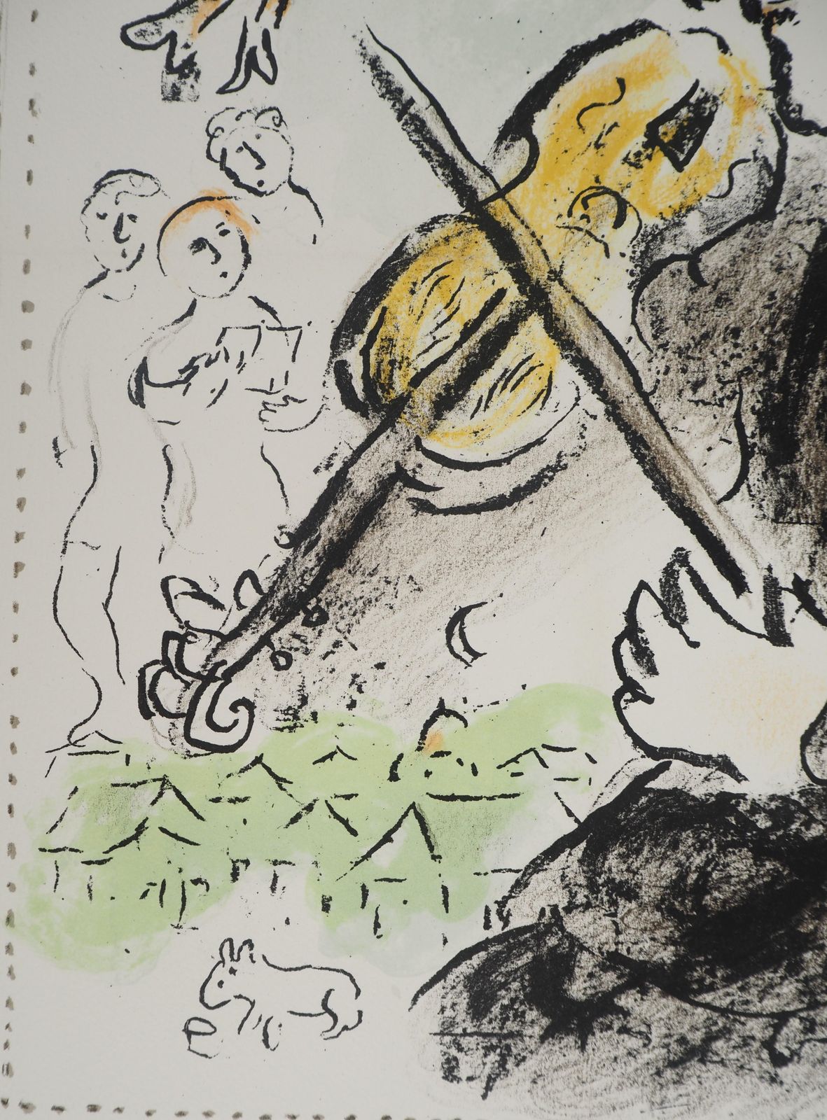 Art Marc Chagallviolin Player With A Rooster   Original Lithograph (Mourlot #1000)1982 photo