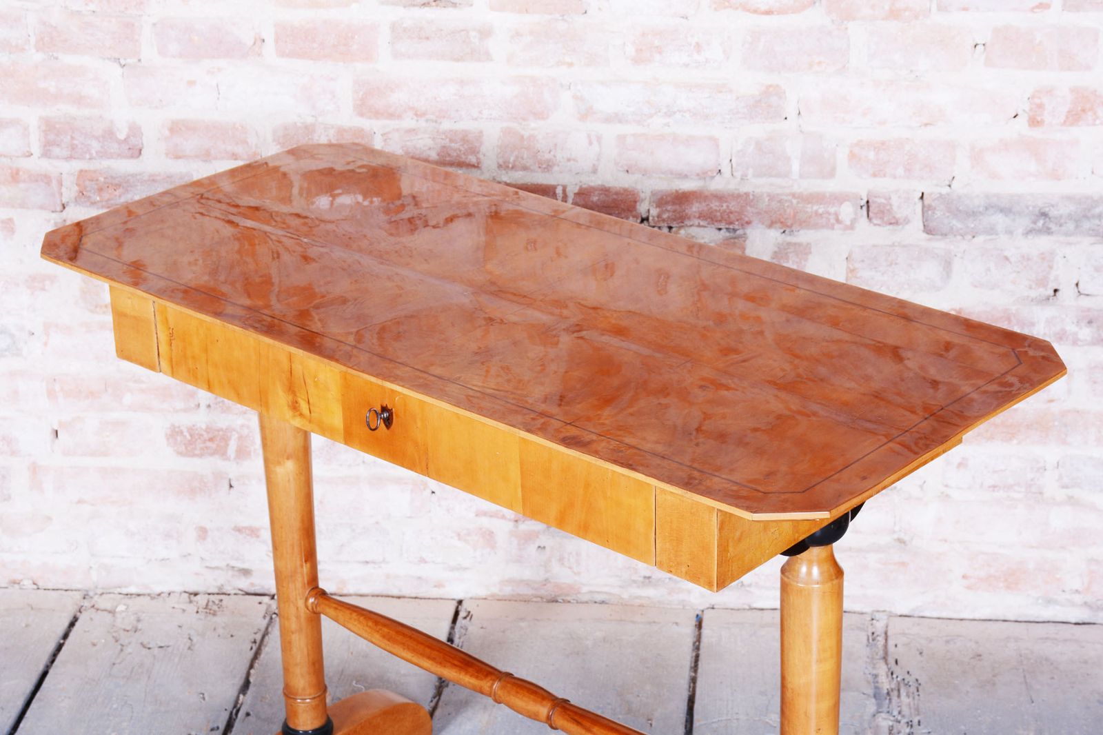 Restored Biedermeier Writing Desk, Spruce, Maple Veneer, Austria, 1830s photo 1700.0