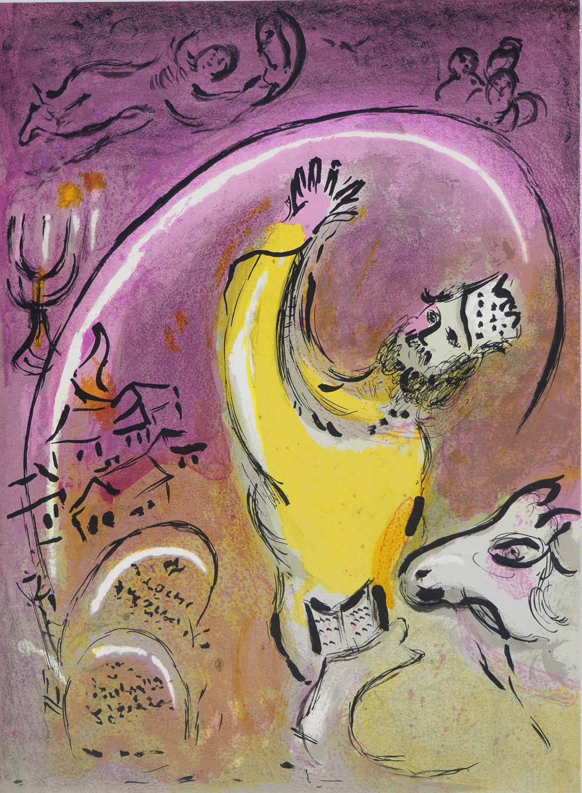 Marc Chagallthe Bible : Salomon's Prayer   Original Lithograph1956