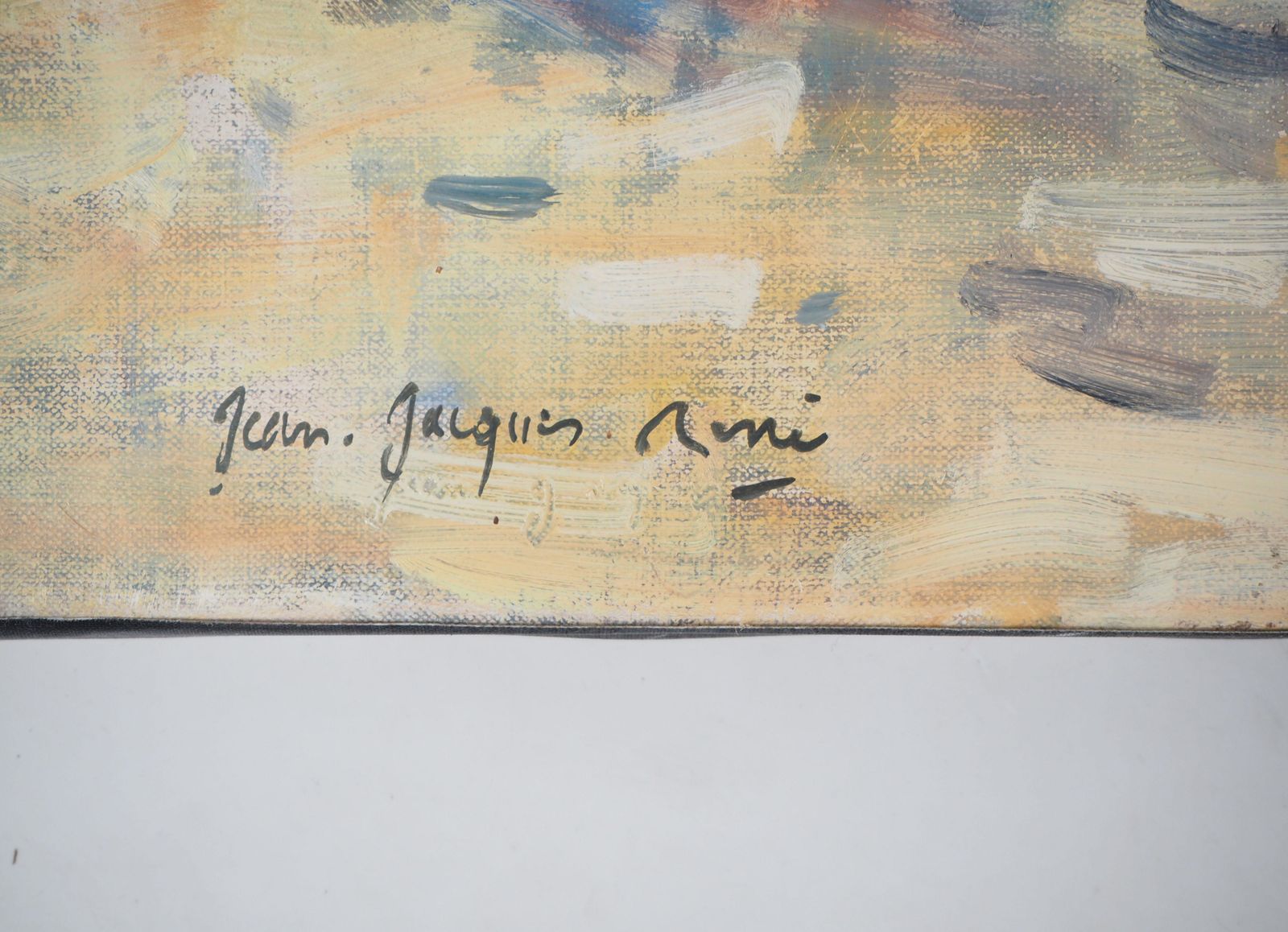 Jean Jacques Reneseascape : Animated Beach In Normandy   Oil On Canvas Hansigned photo furniture