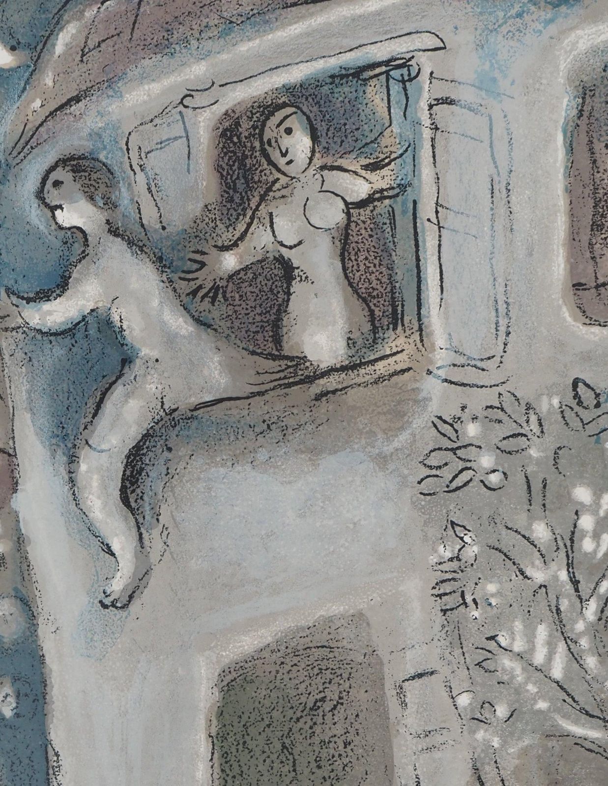 Marc Chagallthe Bible : The Escape Of David   Original Lithograph (Mourlot #250)1960 photo vinterior