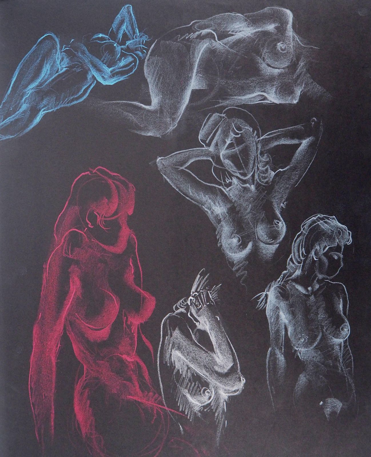 Gaston Coppensthe Awakening, Six Studies Of Nude   Original Signed Charcoals Drawing400 photo for sale
