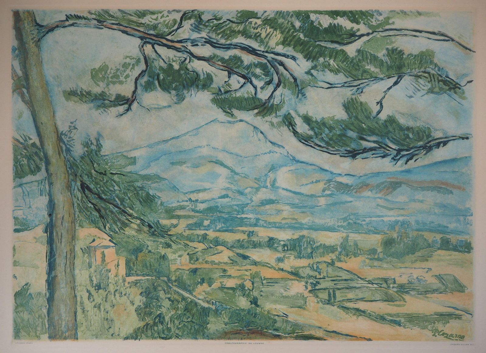 Provence : Sainte Victoire Mountain   Etching And Aquatint Engraved By J. Villon