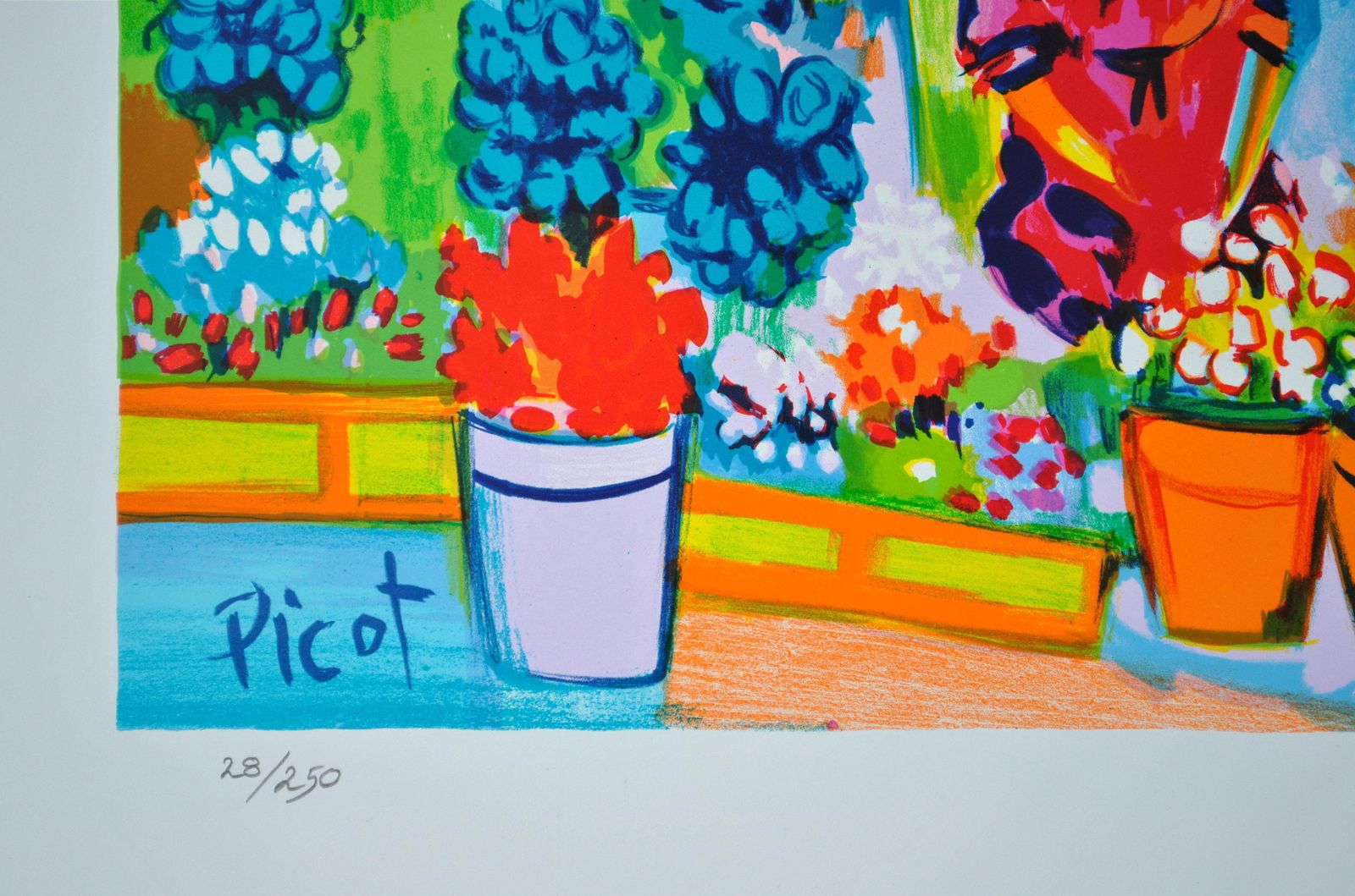 Jean Claude Picotfrench Riviera : Provençal Market   Original Lithograph, Handsigned & Ltd /2501982 photo Art