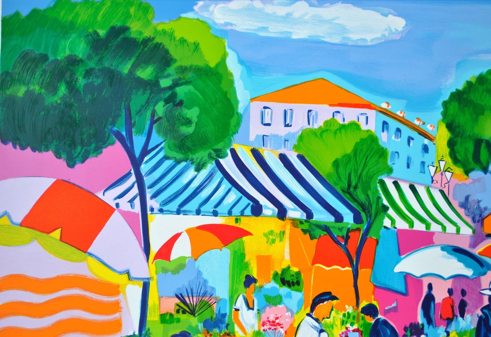 Jean Claude Picotfrench Riviera : Provençal Market   Original Lithograph, Handsigned & Ltd /2501982 photo vinterior