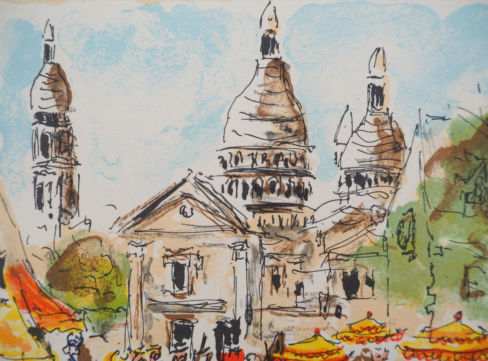 Urbain Huchetparis : Artists Near Montmartre   Original Lithograph Handsigned And Numbered1980 photo furniture