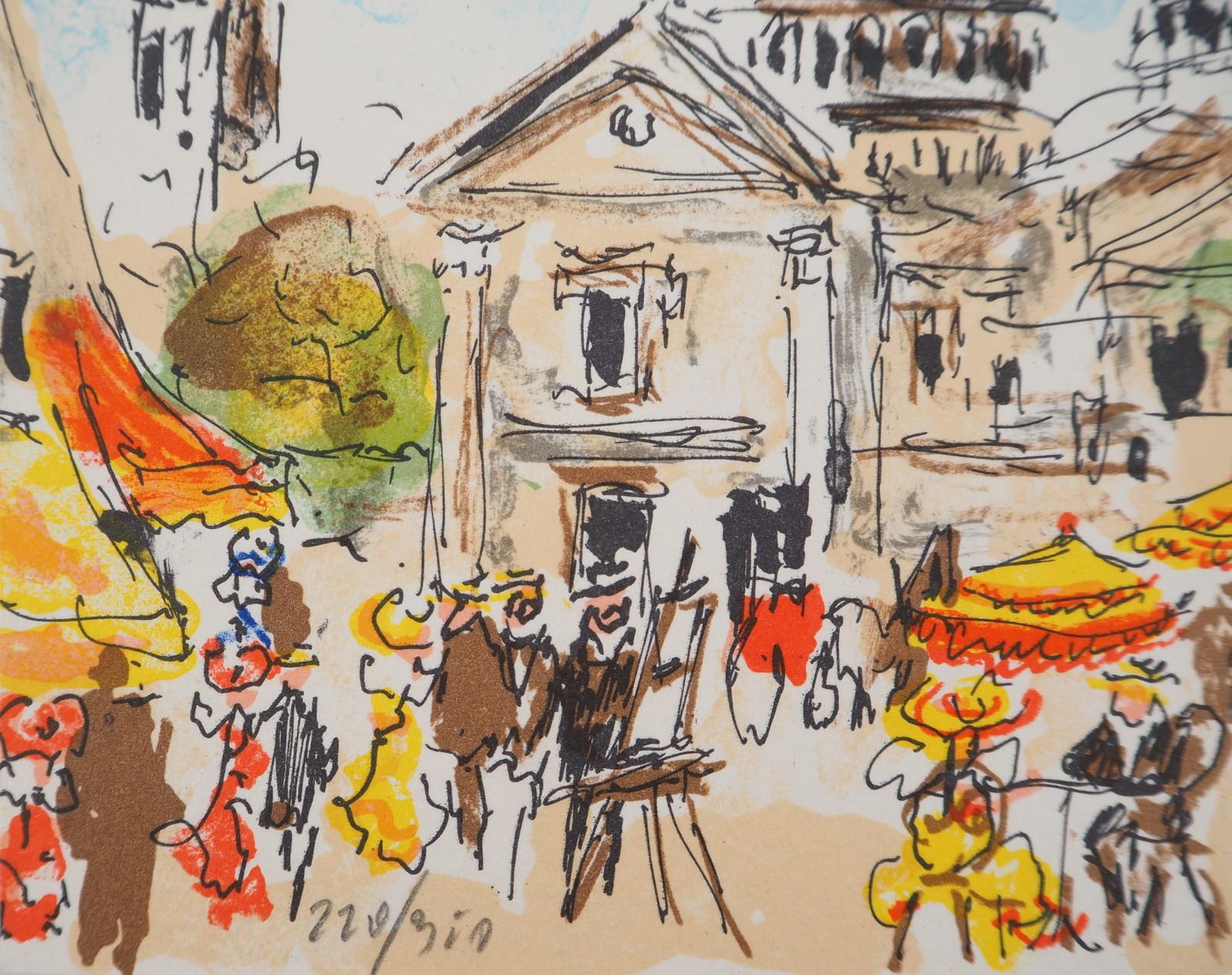 Urbain Huchetparis : Artists Near Montmartre   Original Lithograph Handsigned And Numbered1980 photo Art
