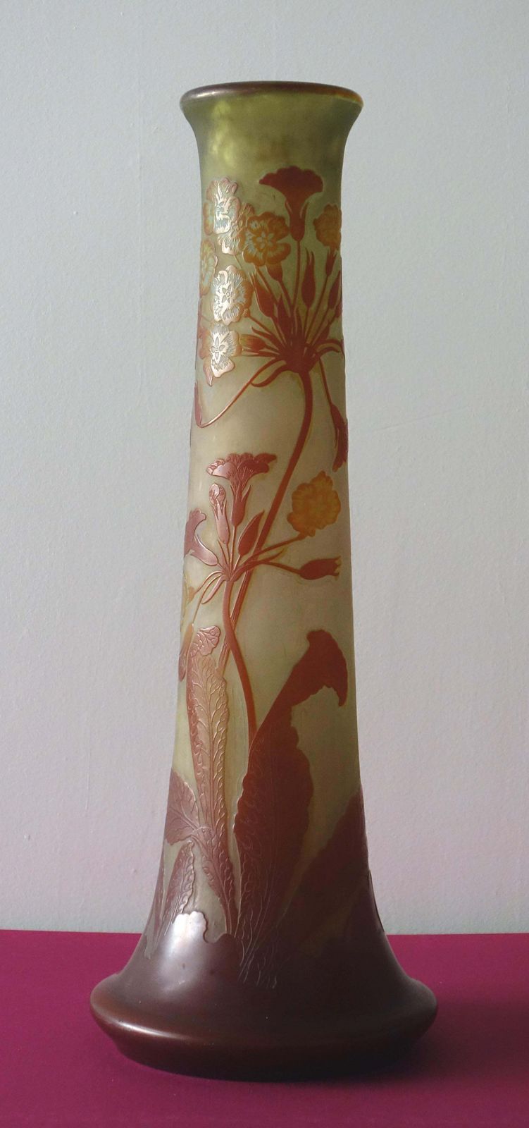 émile Galléart Nouveau French Cameo Glass 'Umbels Vase' By Emile Gallé, Nancy   63cm High photo furniture