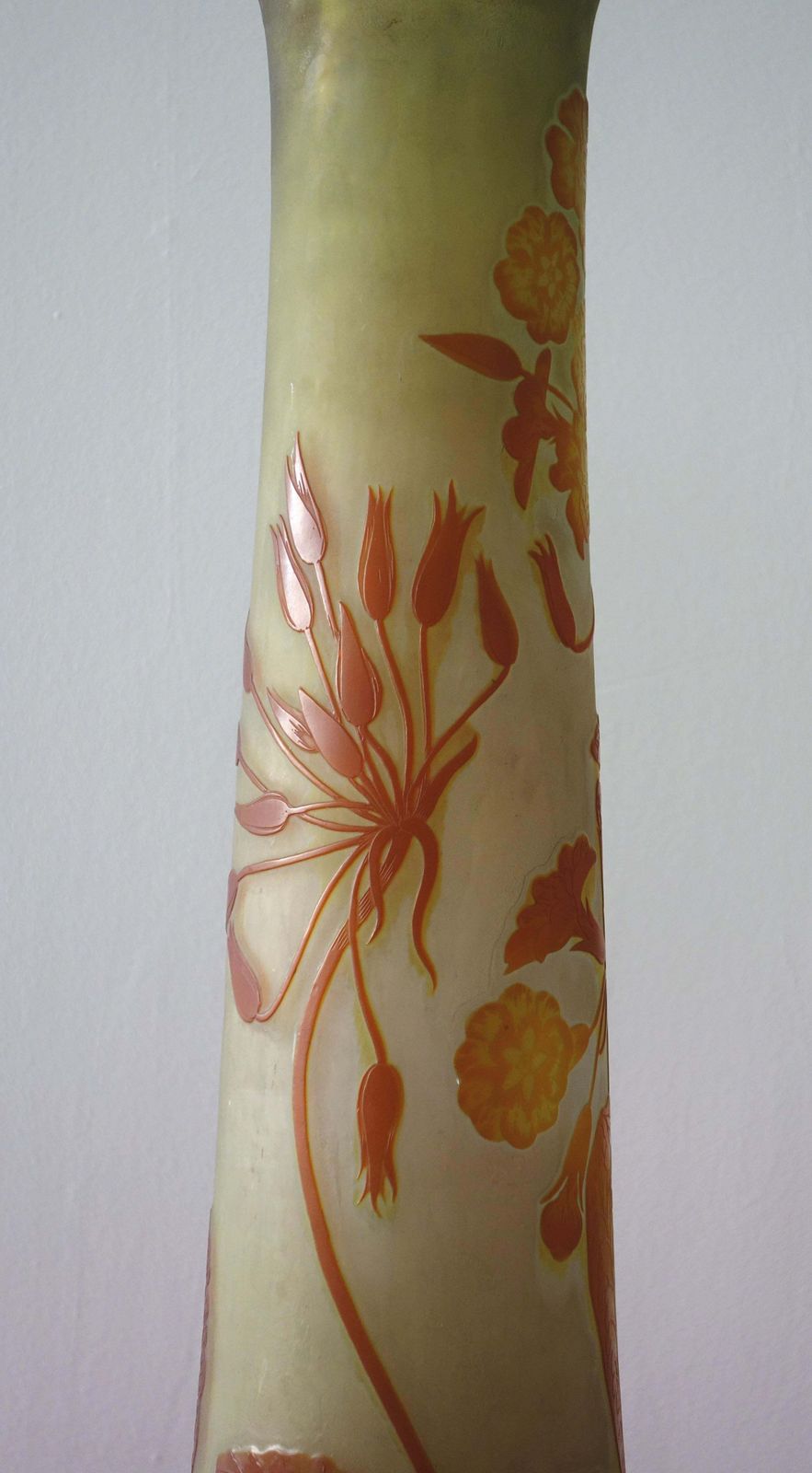 émile Galléart Nouveau French Cameo Glass 'Umbels Vase' By Emile Gallé, Nancy   63cm High photo 6374.0