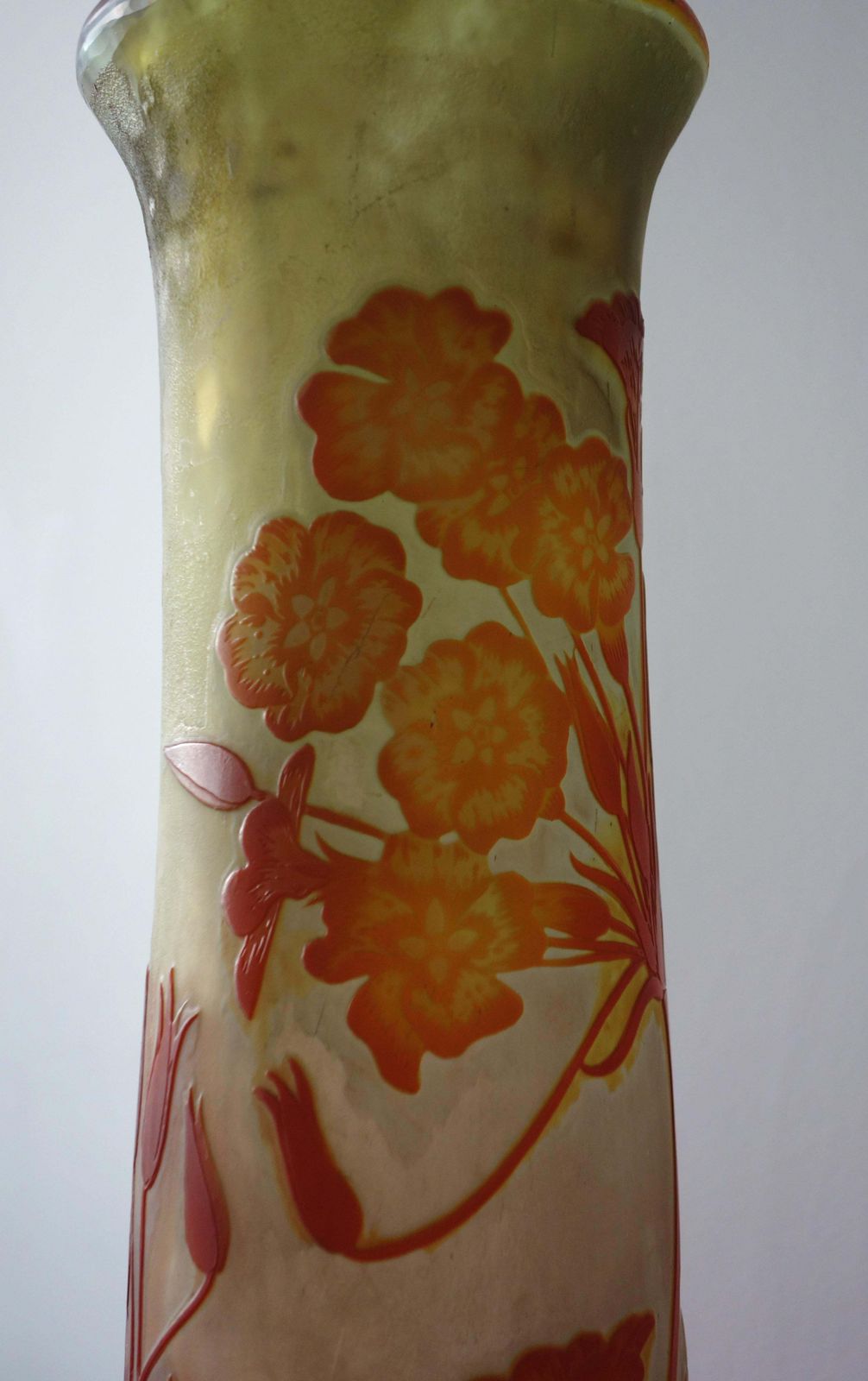 photo for sale émile Galléart Nouveau French Cameo Glass 'Umbels Vase' By Emile Gallé, Nancy   63cm High