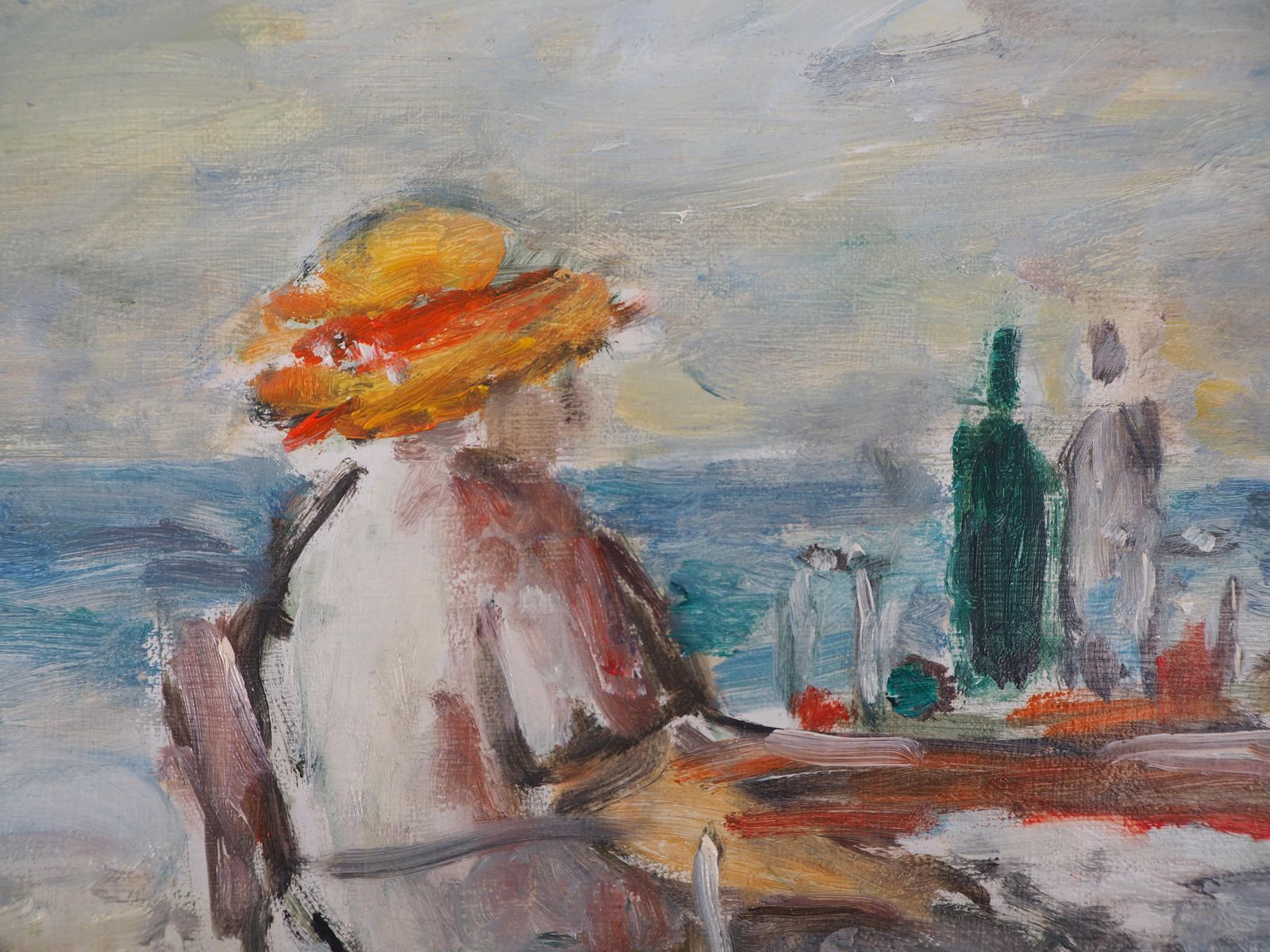 Jean Jacques Renelunch On The Beach   Oil On Canvas Hansigned photo 680.0