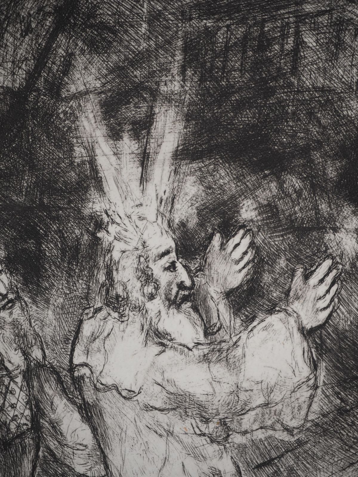 Marc Chagallbible : Moses And Aaron With Pharaoh, 1939   Original Etching1939 photo for sale