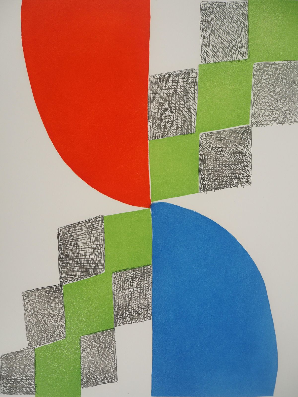 Sonia Delaunaycomposition 1970   Original Etching   Signed In Pencil & Numbered / 1501970 photo Art