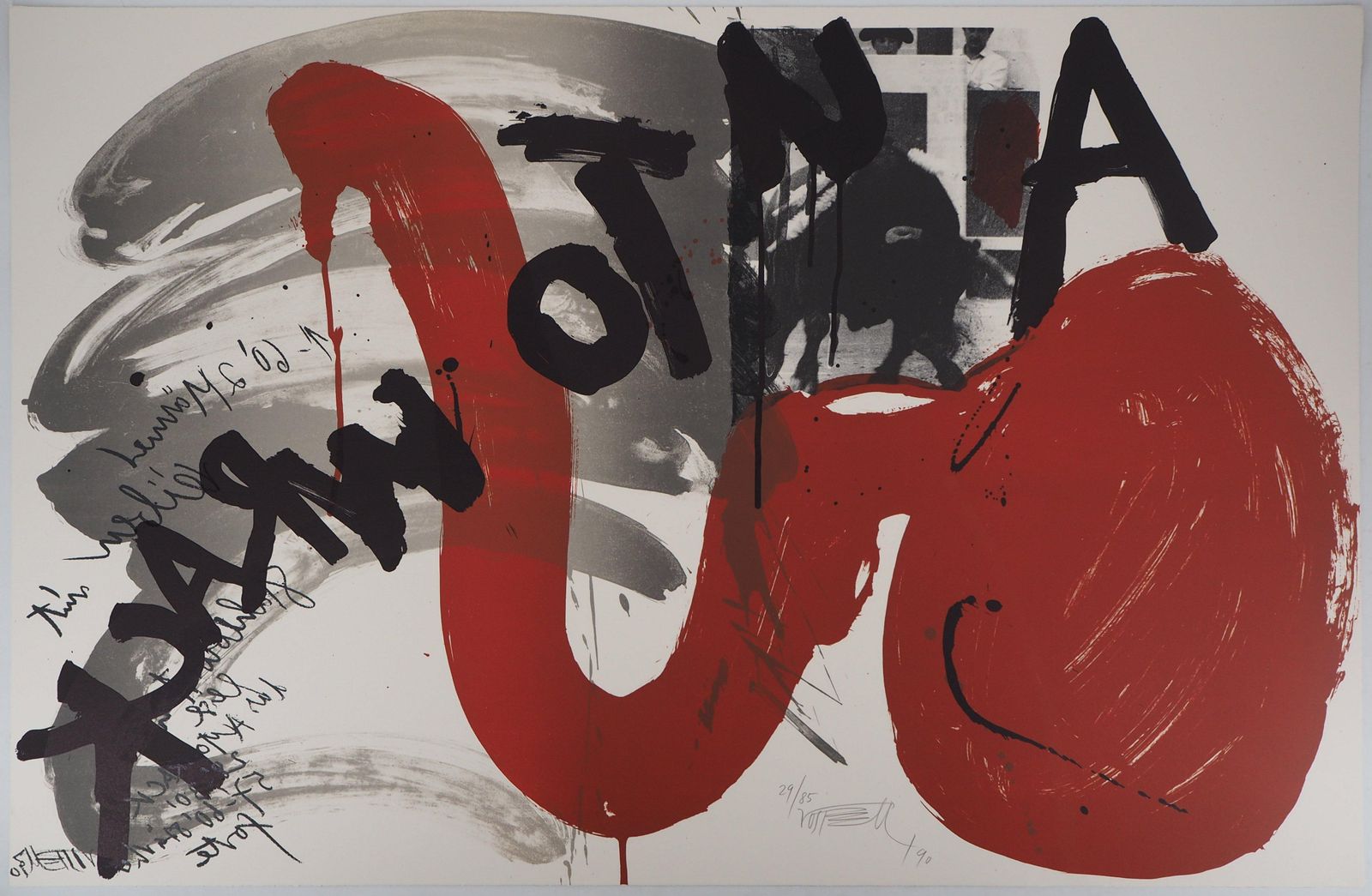 Wolf Vostellthe Scream   Original Handsigned Lithograph   85 Ex (Fluxus)1990