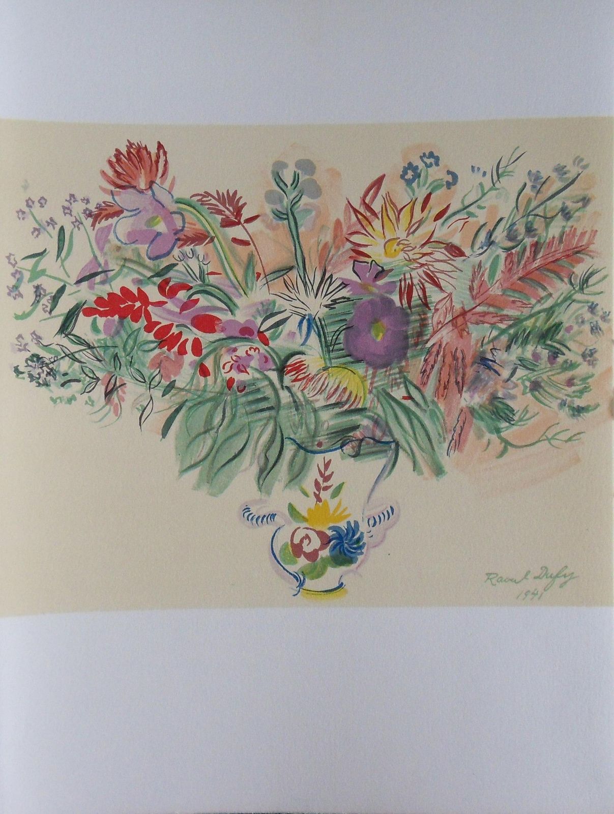 Raoul Dufycolorful Bouquet Of Flowers   Original Lithograph   19651965
