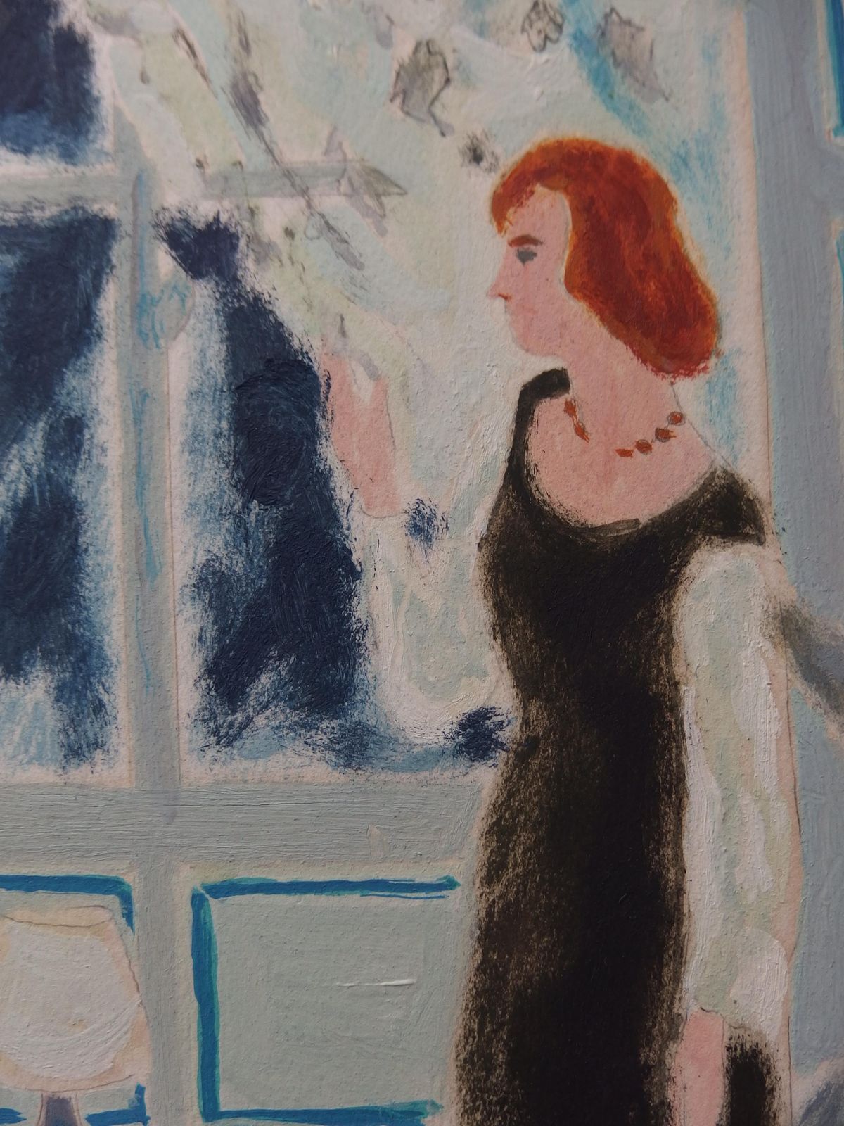 Jules Cavailleswaiting Woman   Original Painting, Handsigned photo furniture